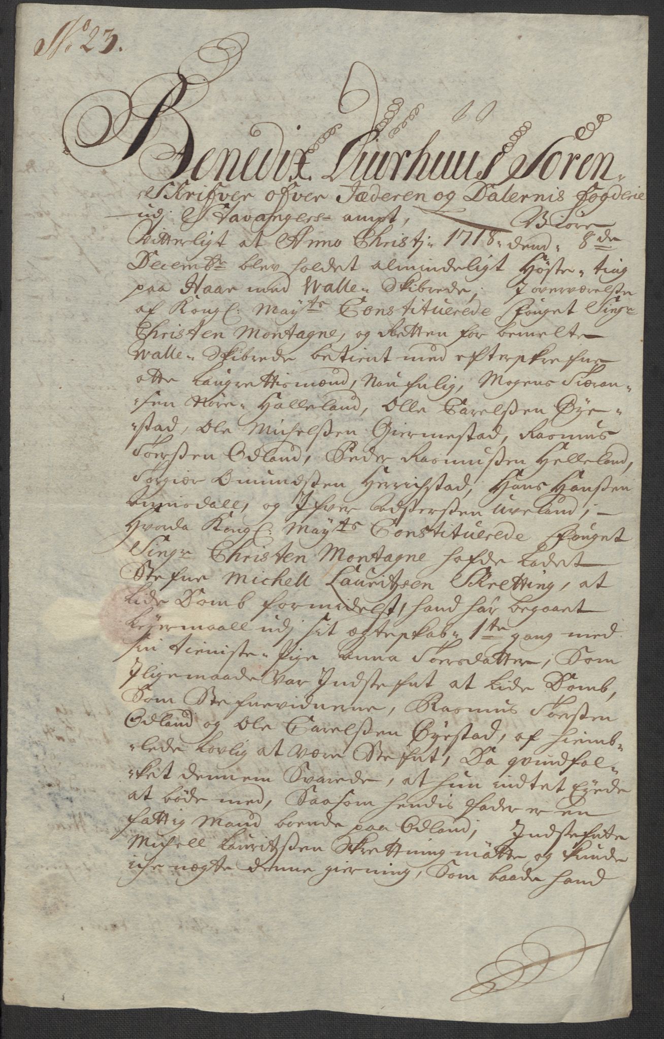 Rentekammeret inntil 1814, Reviderte regnskaper, Fogderegnskap, AV/RA-EA-4092/R46/L2743: Fogderegnskap Jæren og Dalane, 1718, p. 304