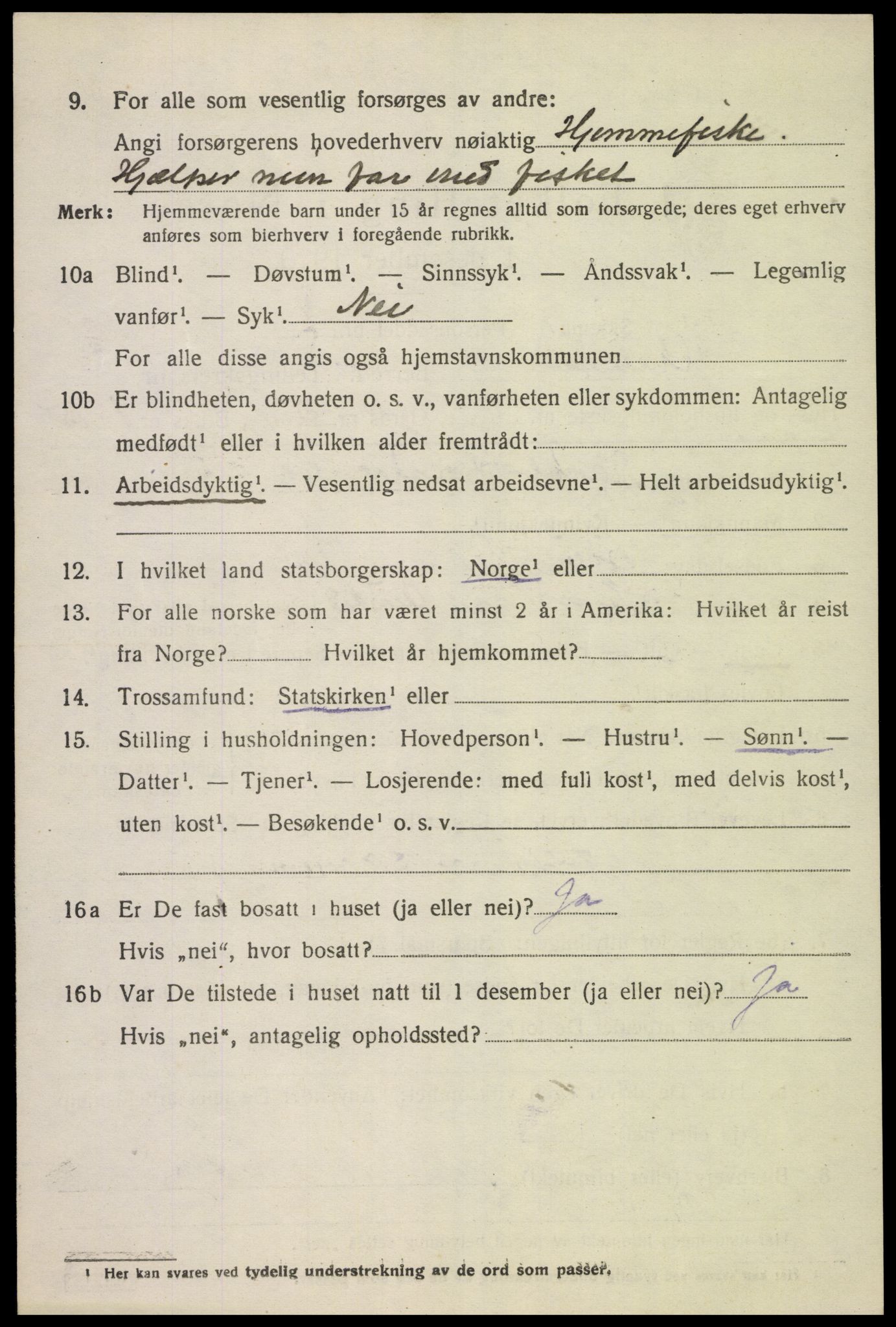 SAK, 1920 census for Austad, 1920, p. 732