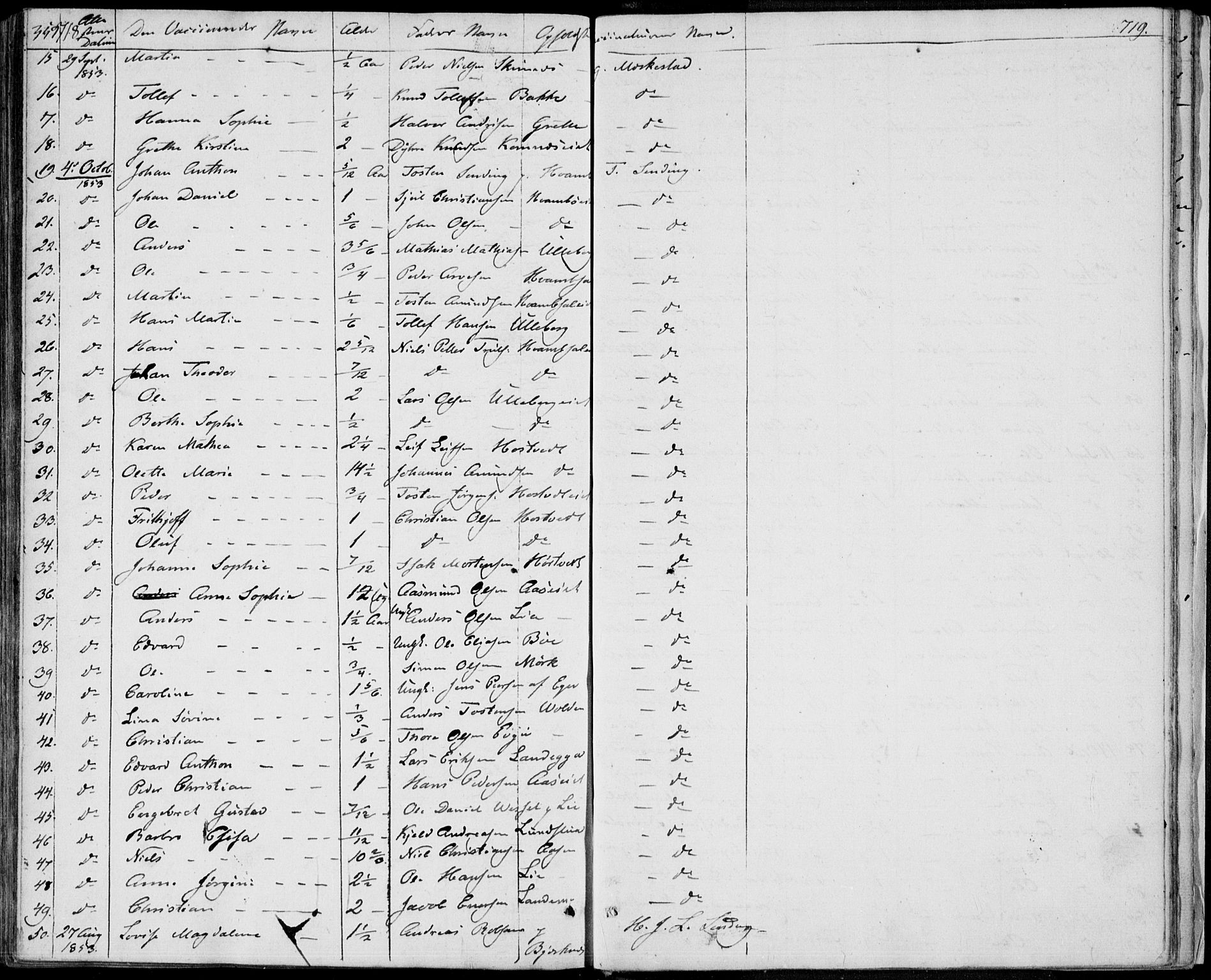 Sandsvær kirkebøker, AV/SAKO-A-244/F/Fa/L0005: Parish register (official) no. I 5, 1840-1856, p. 718-719