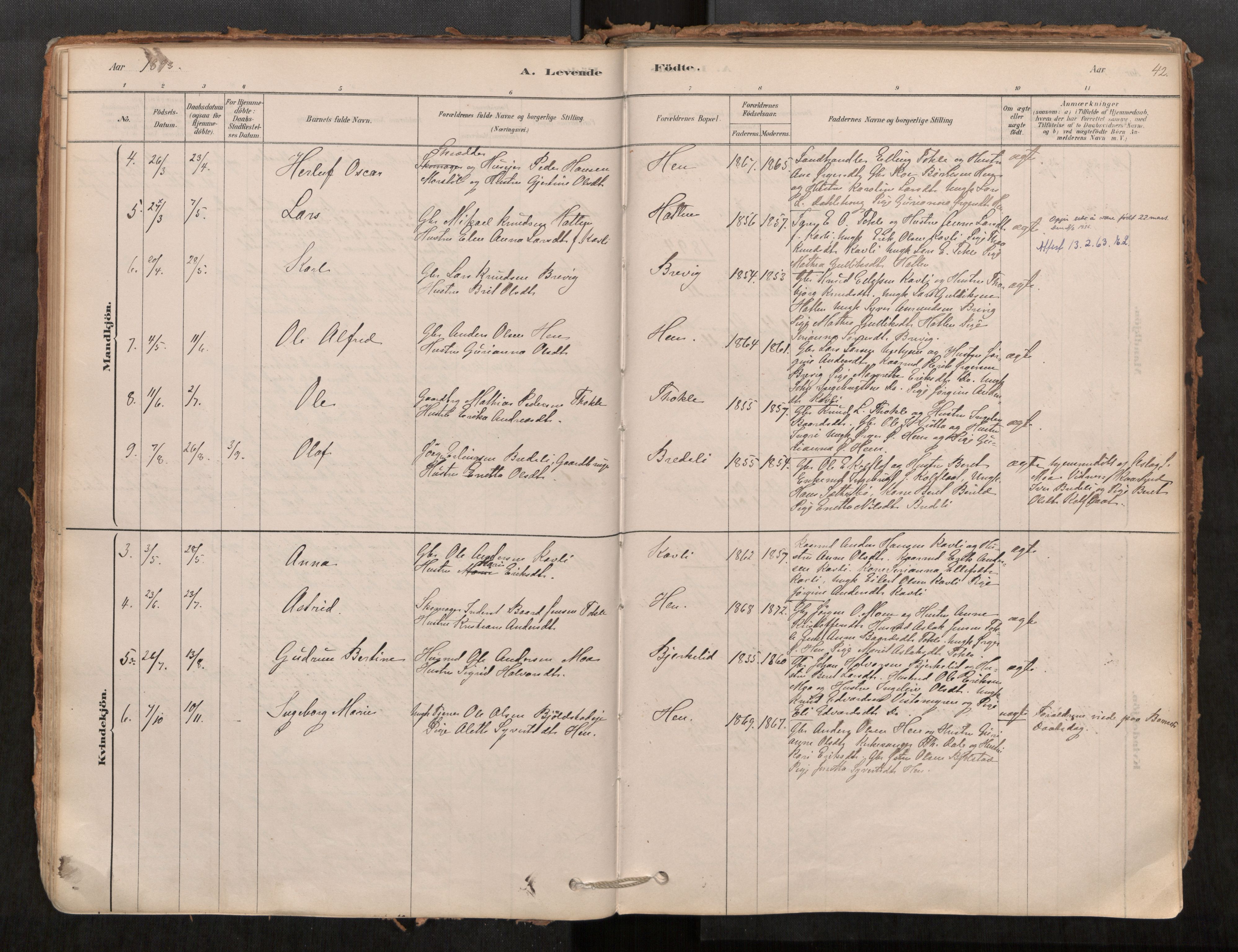 Ministerialprotokoller, klokkerbøker og fødselsregistre - Møre og Romsdal, AV/SAT-A-1454/545/L0594: Parish register (official) no. 545A03, 1878-1920, p. 42