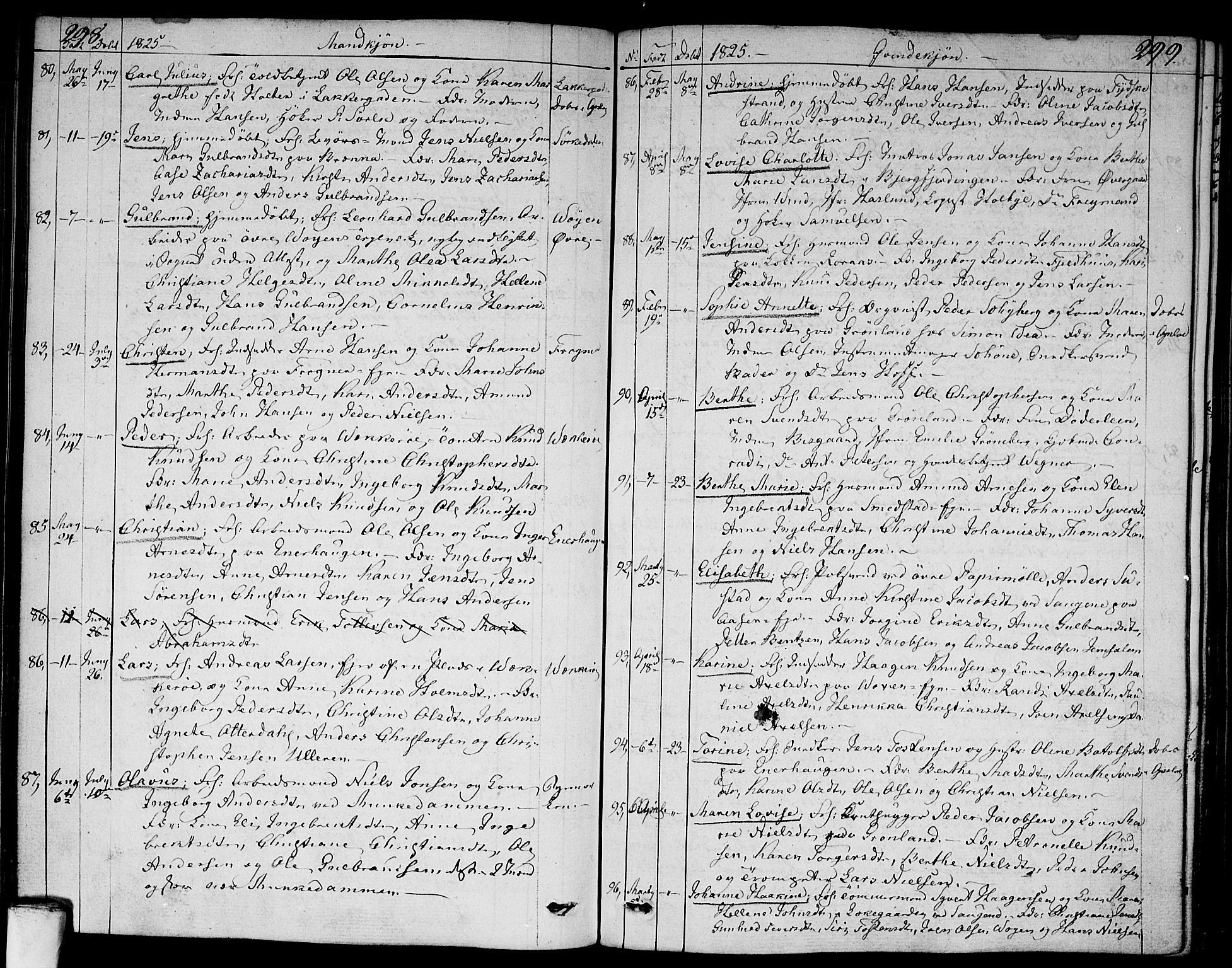 Aker prestekontor kirkebøker, SAO/A-10861/F/L0012: Parish register (official) no. 12, 1819-1828, p. 298-299