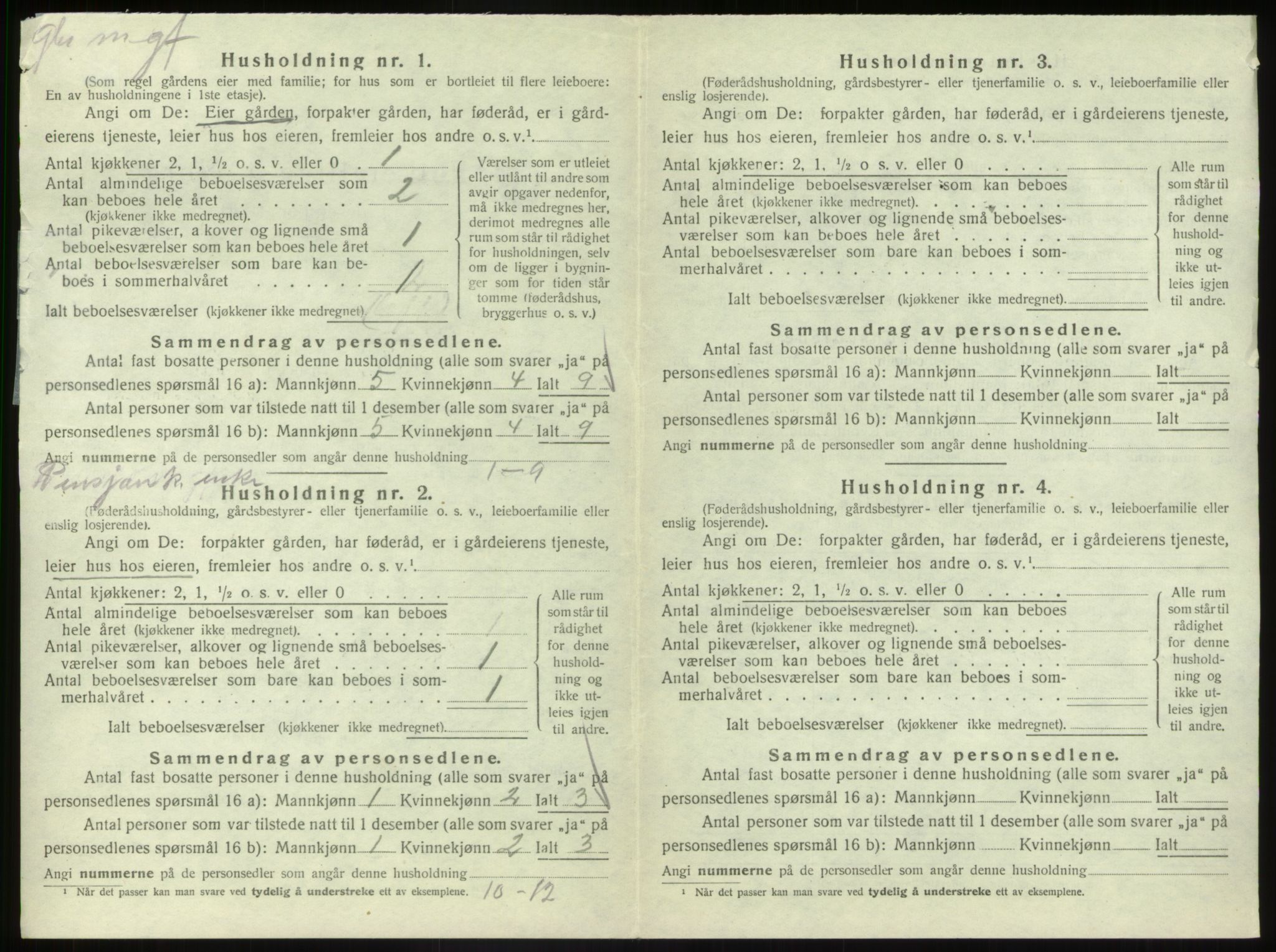 SAB, 1920 census for Vevring, 1920, p. 125