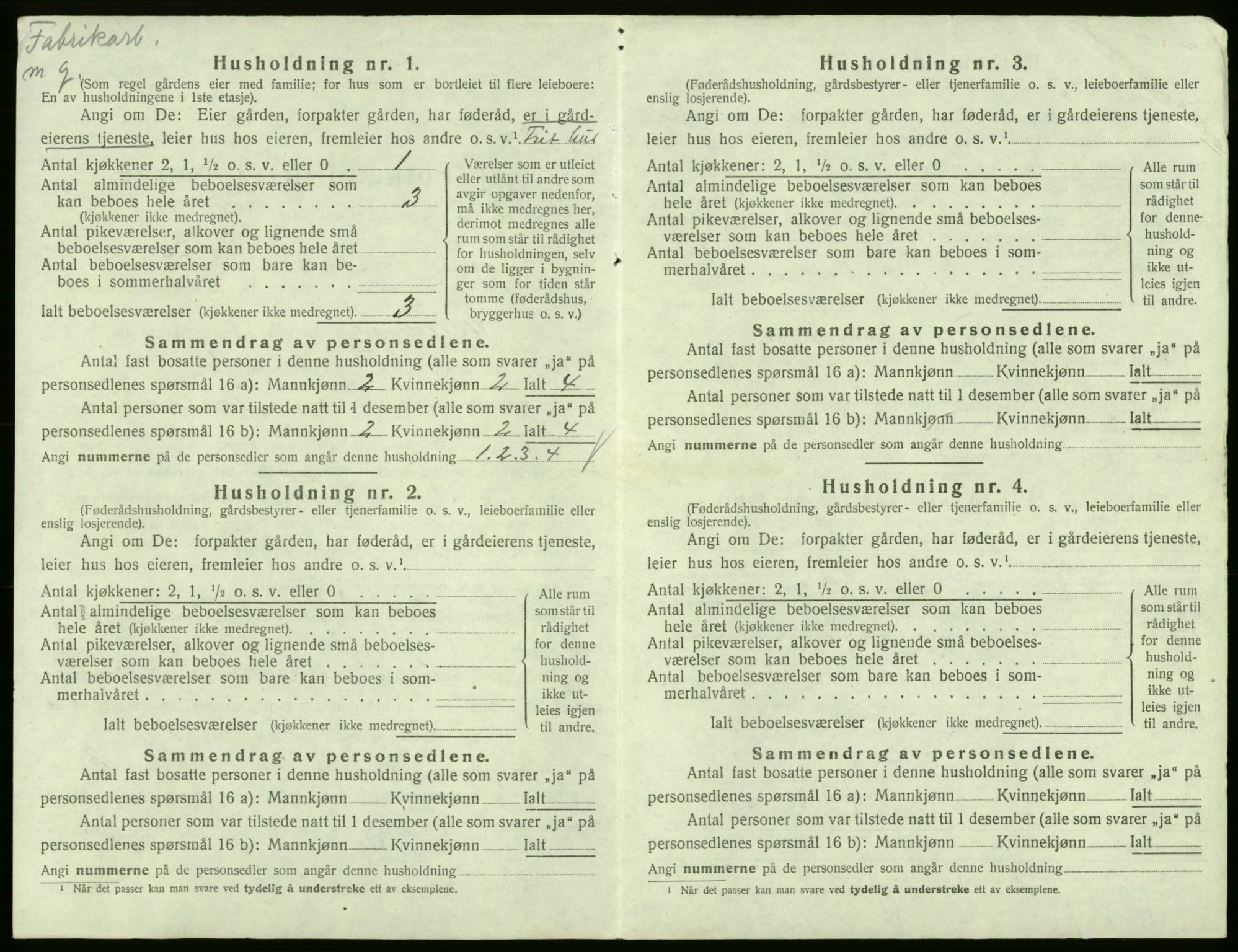 SAB, 1920 census for Ullensvang, 1920, p. 704