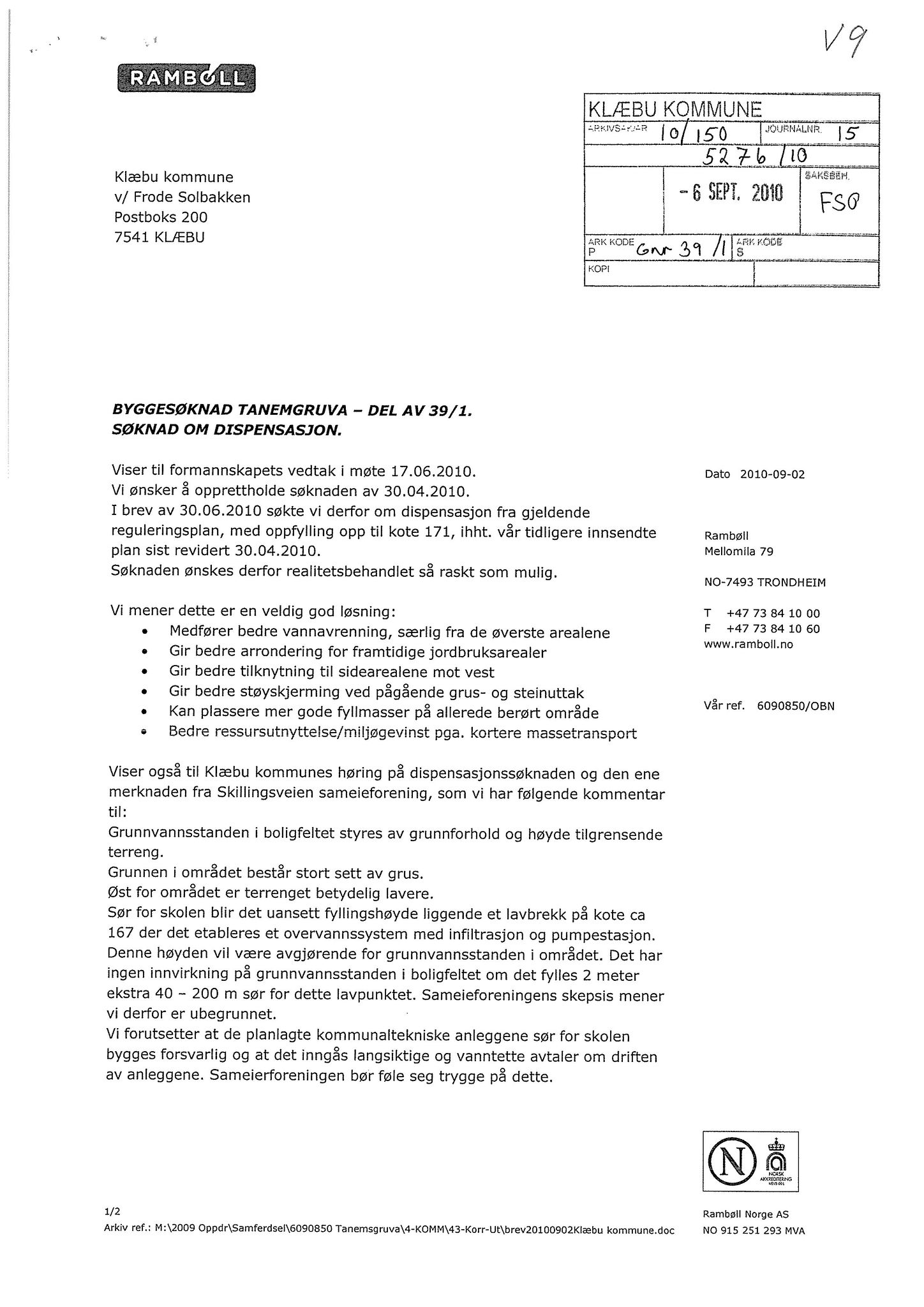 Klæbu Kommune, TRKO/KK/02-FS/L003: Formannsskapet - Møtedokumenter, 2010, p. 1931