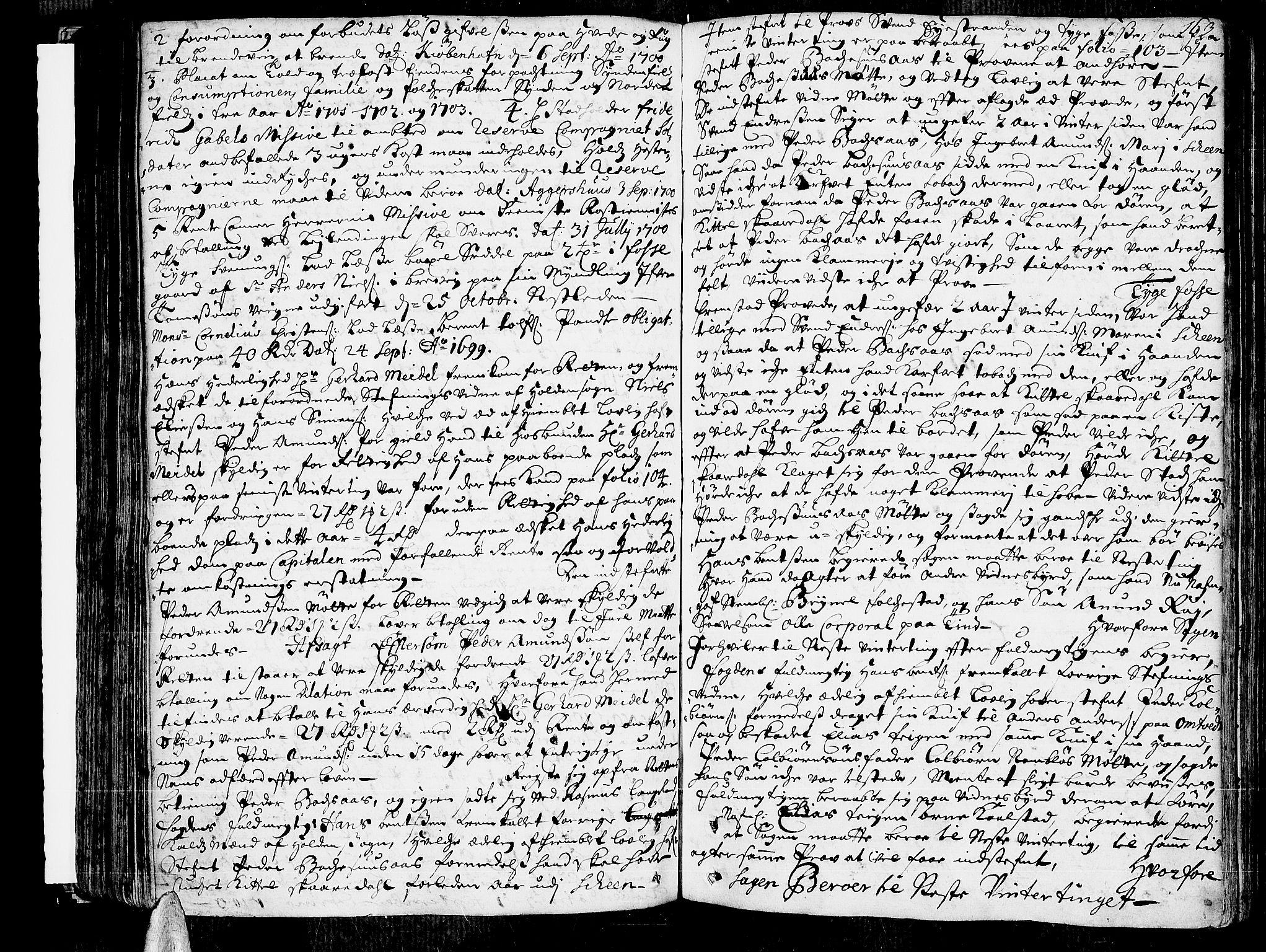 Nedre Telemark sorenskriveri, AV/SAKO-A-135/F/Fa/L0004: Tingbok, 1699-1703, p. 163