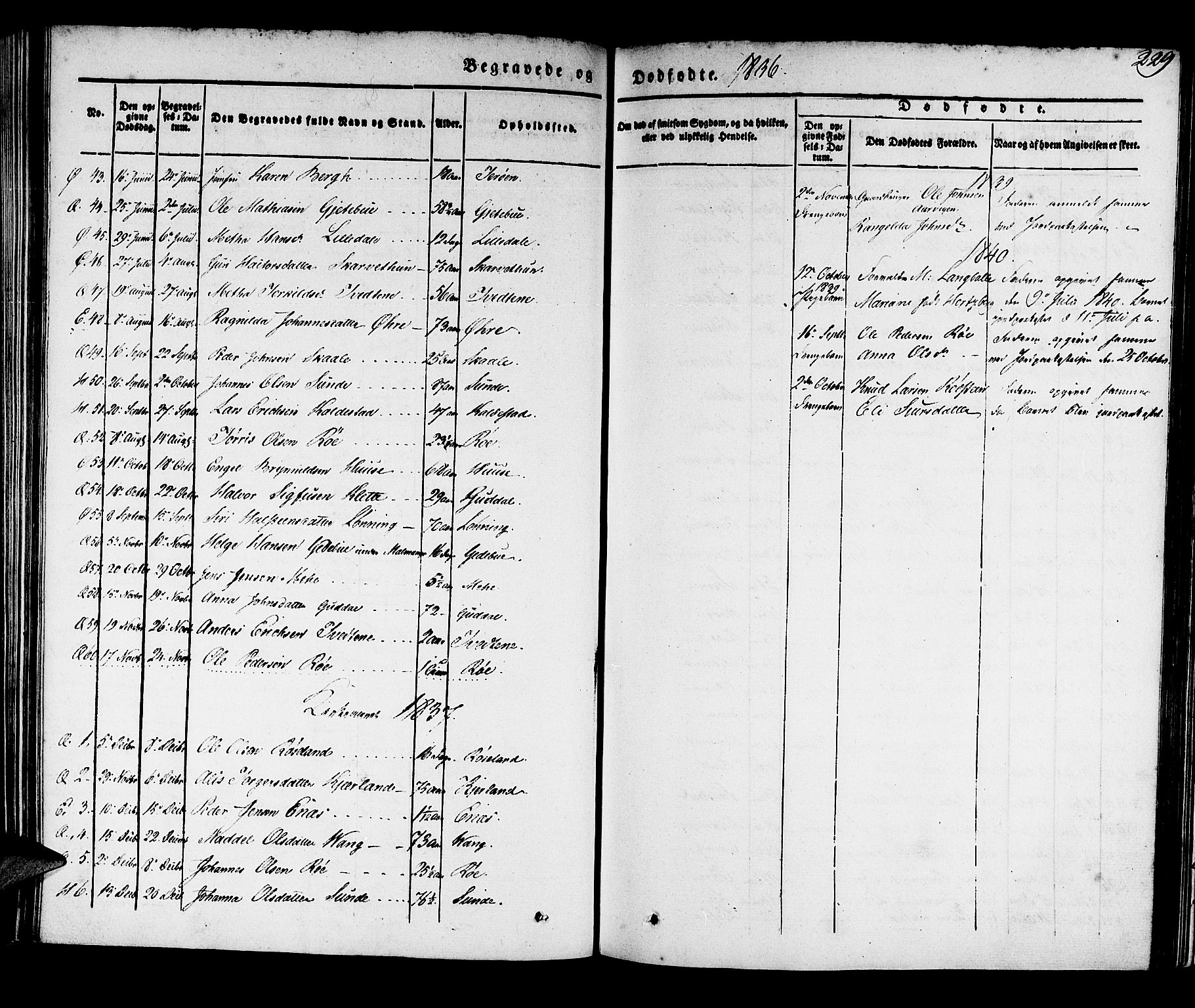 Kvinnherad sokneprestembete, SAB/A-76401/H/Haa: Parish register (official) no. A 6, 1835-1843, p. 229