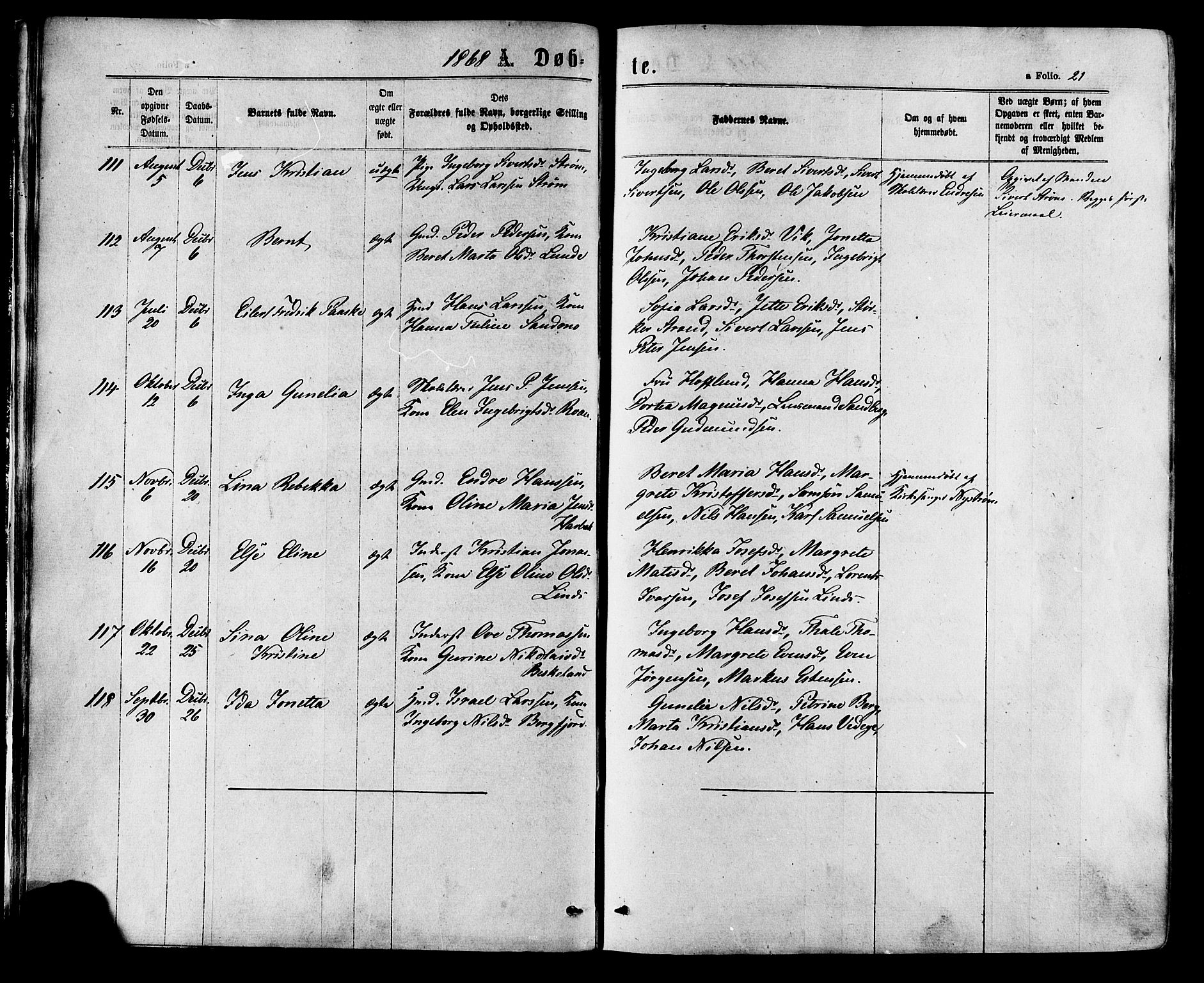 Ministerialprotokoller, klokkerbøker og fødselsregistre - Sør-Trøndelag, SAT/A-1456/657/L0706: Parish register (official) no. 657A07, 1867-1878, p. 21