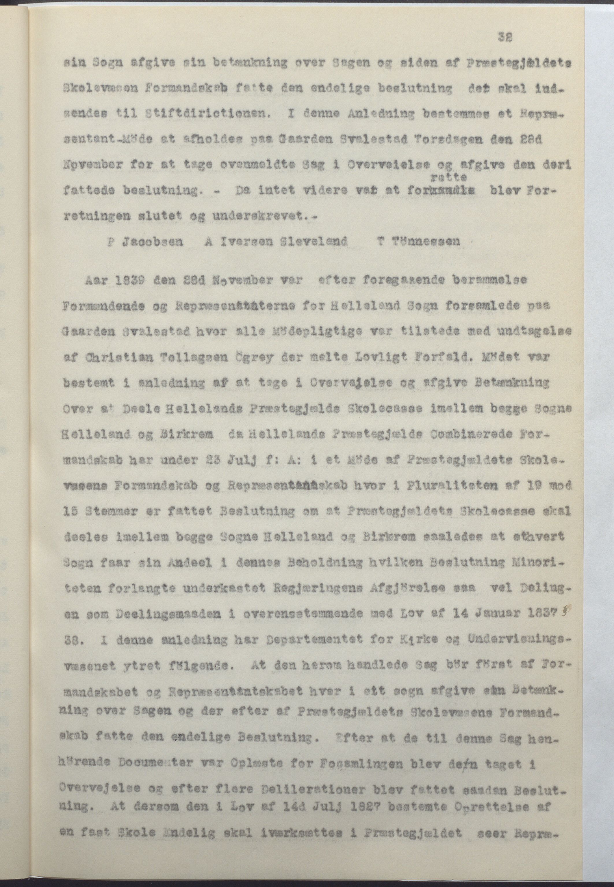 Helleland kommune - Formannskapet, IKAR/K-100479/A/Ab/L0001: Avskrift av møtebok, 1837-1866, p. 32