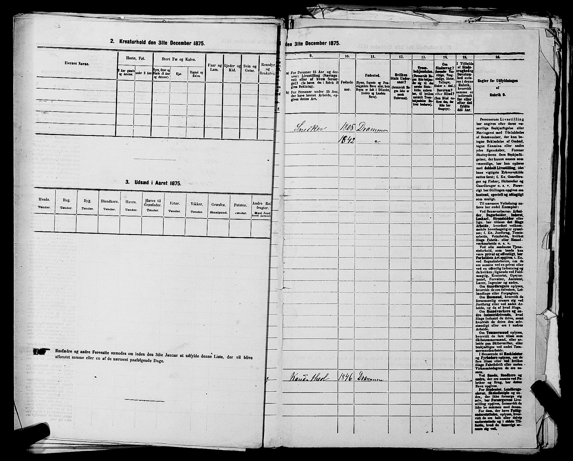 RA, 1875 census for 0218aP Vestre Aker, 1875, p. 2560