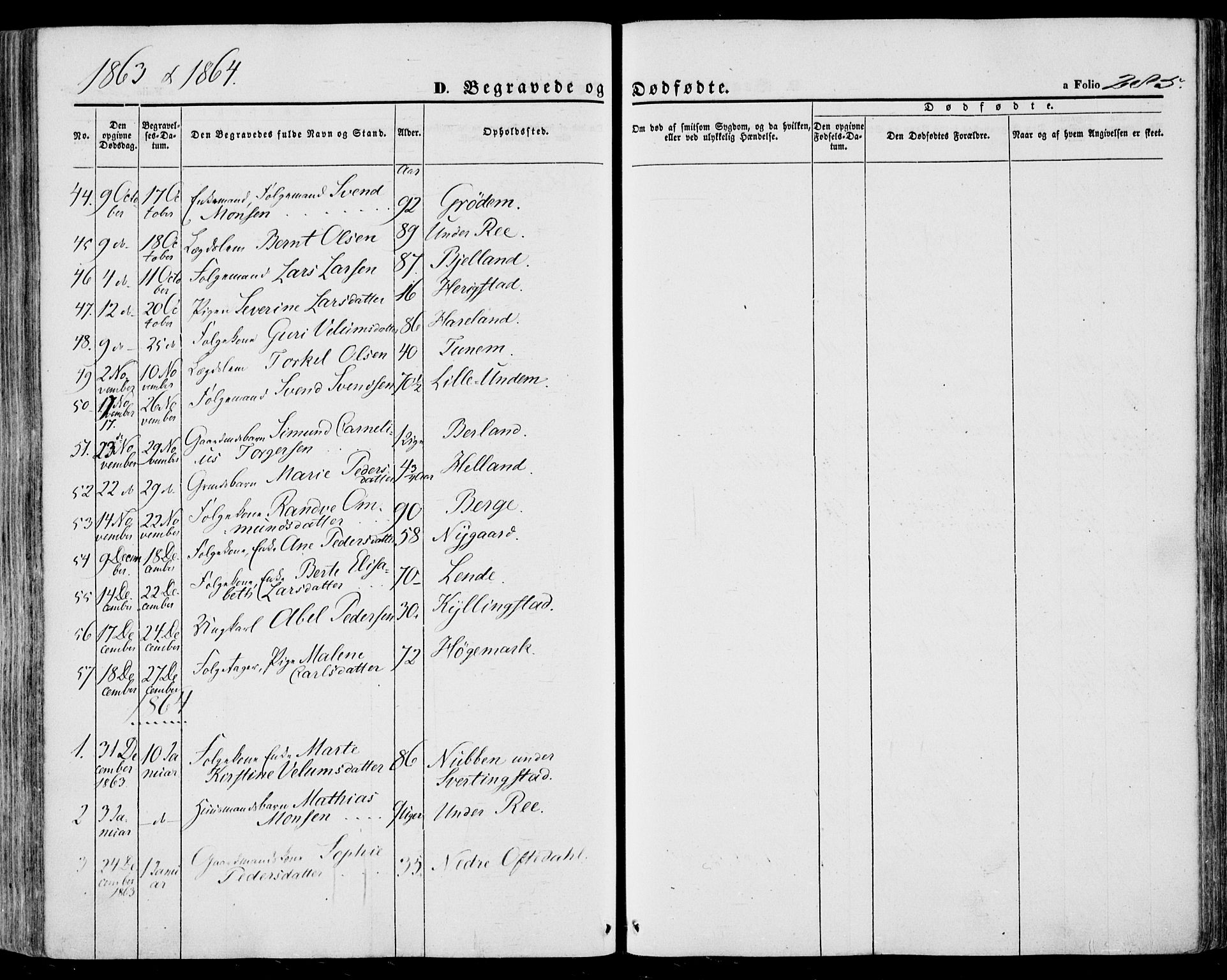 Lye sokneprestkontor, SAST/A-101794/001/30BA/L0007: Parish register (official) no. A 6, 1856-1871, p. 285
