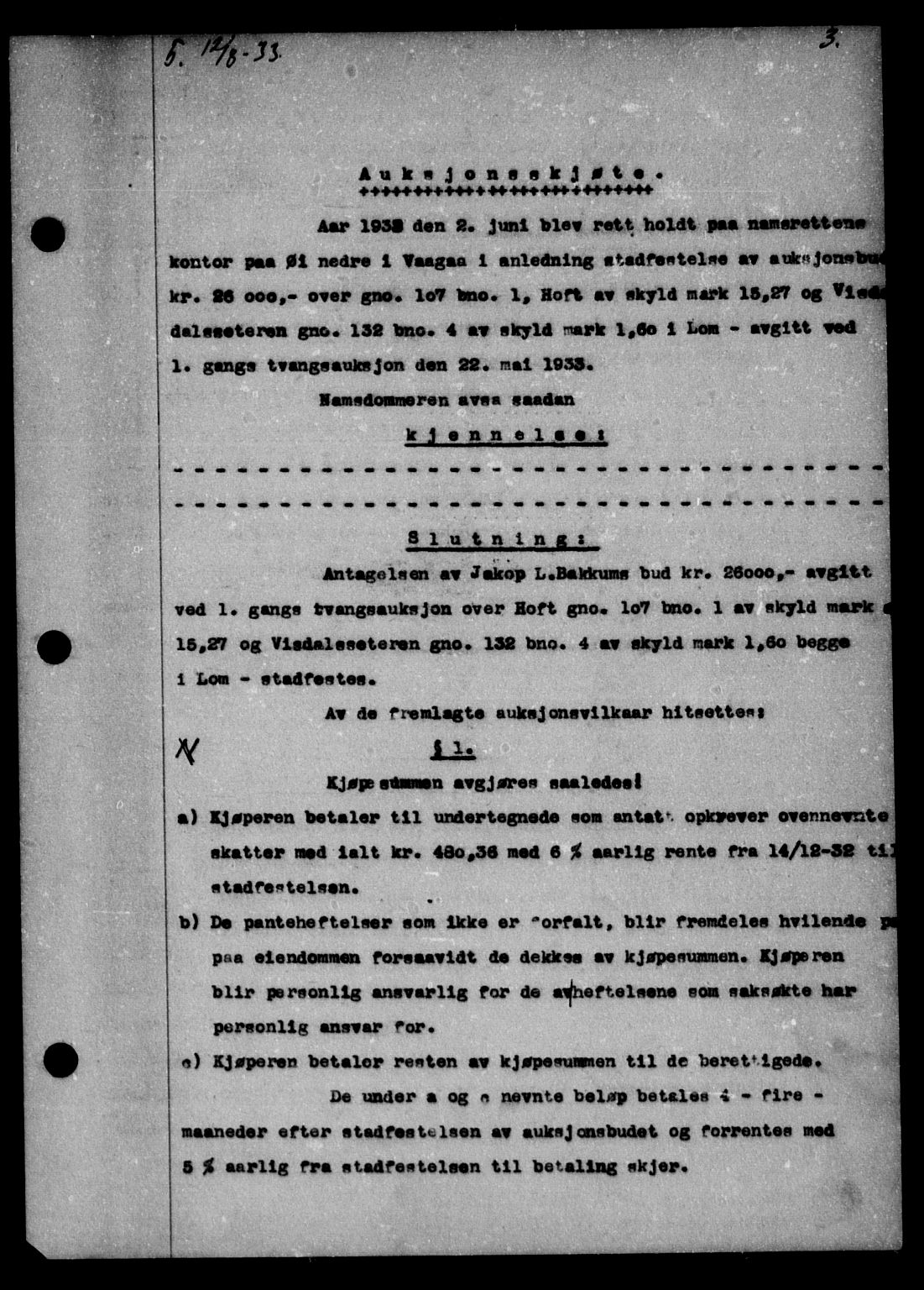 Nord-Gudbrandsdal tingrett, AV/SAH-TING-002/H/Hb/Hba/L0041: Mortgage book no. 41, 1933-1933, p. 3