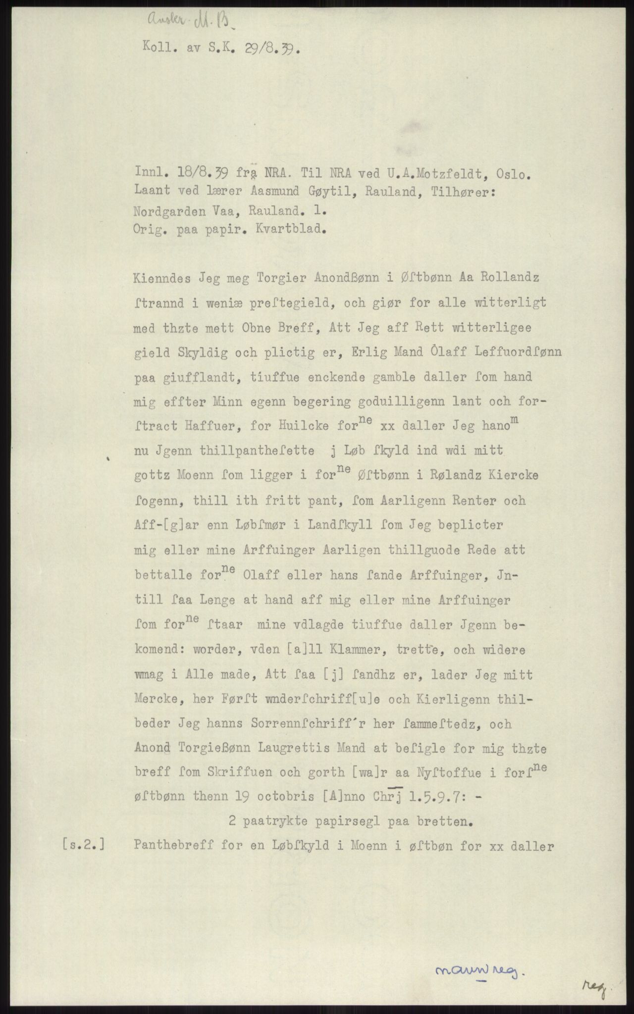 Samlinger til kildeutgivelse, Diplomavskriftsamlingen, AV/RA-EA-4053/H/Ha, p. 3858