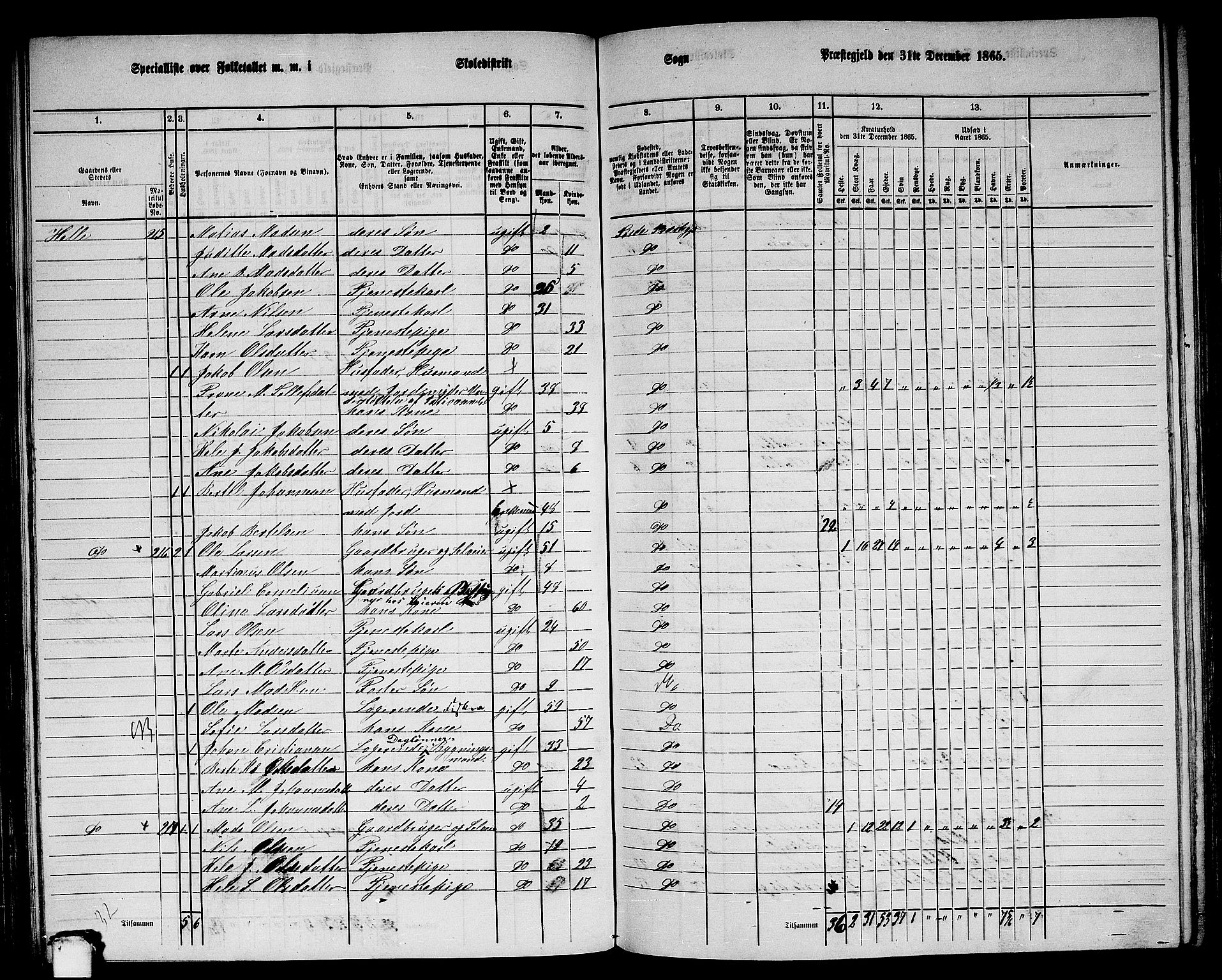 RA, 1865 census for Førde, 1865, p. 164