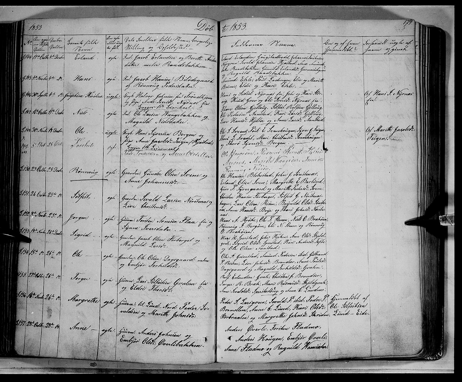 Lom prestekontor, SAH/PREST-070/K/L0006: Parish register (official) no. 6A, 1837-1863, p. 174