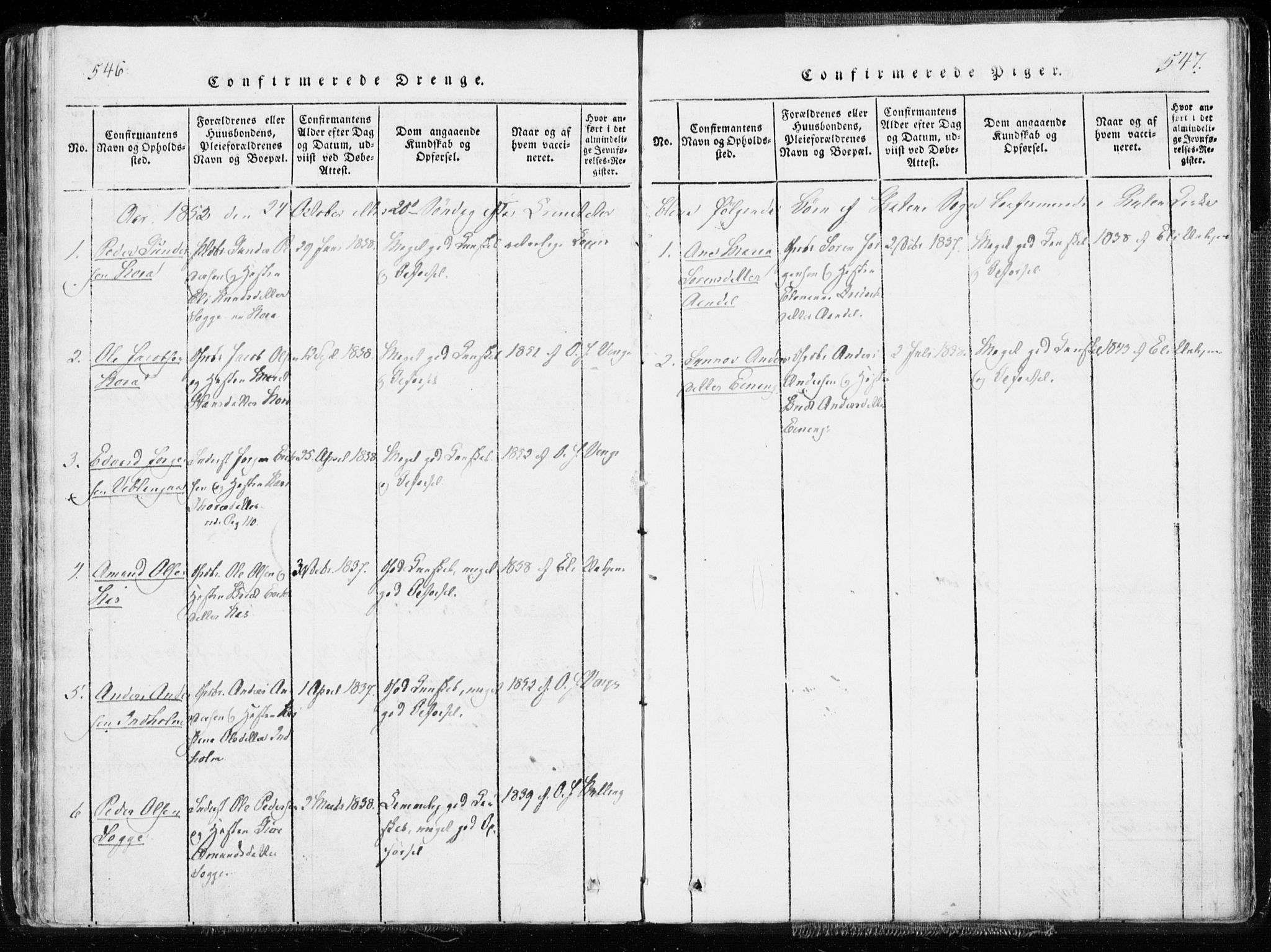 Ministerialprotokoller, klokkerbøker og fødselsregistre - Møre og Romsdal, AV/SAT-A-1454/544/L0571: Parish register (official) no. 544A04, 1818-1853, p. 546-547