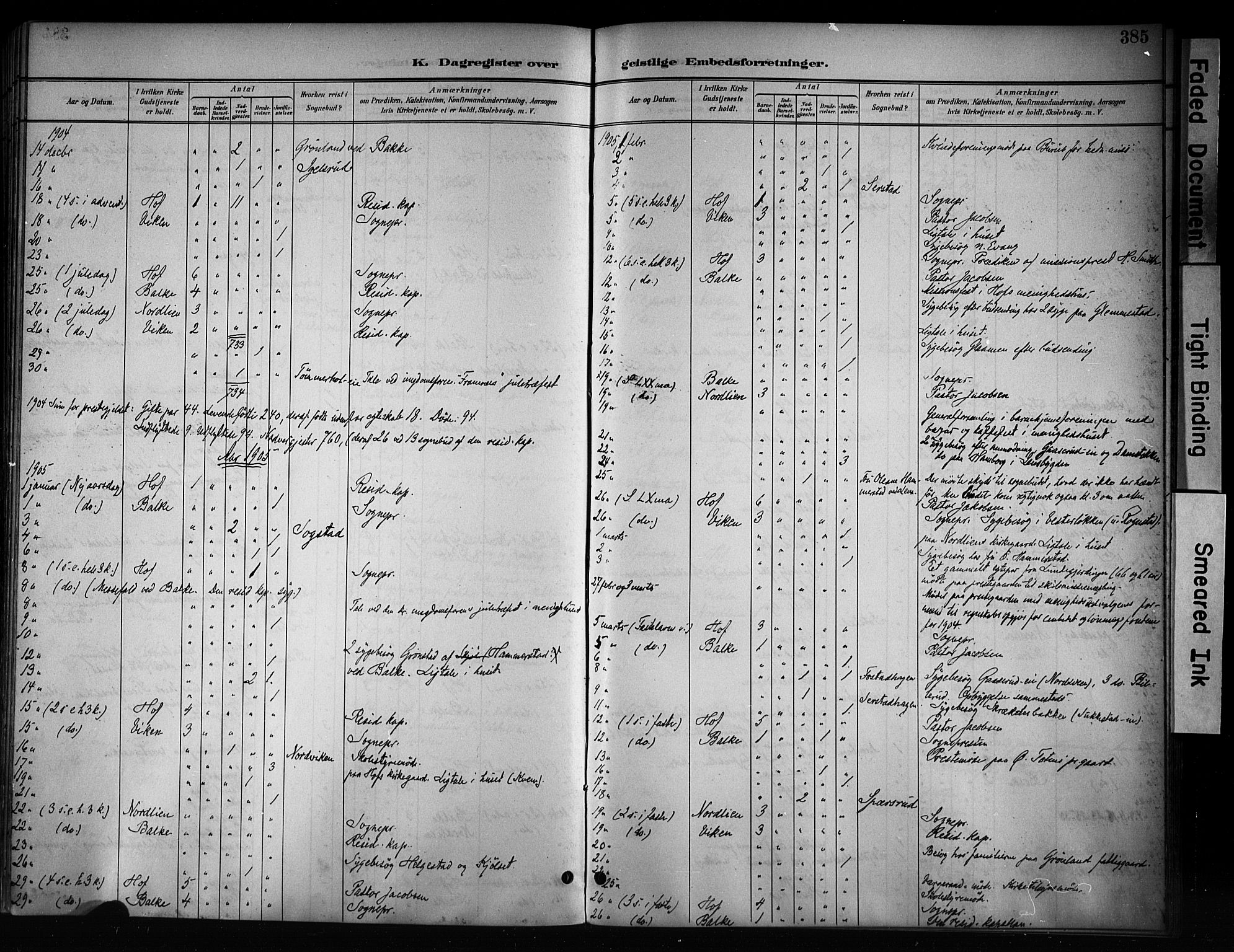 Østre Toten prestekontor, SAH/PREST-104/H/Ha/Haa/L0008: Parish register (official) no. 8, 1897-1909, p. 385