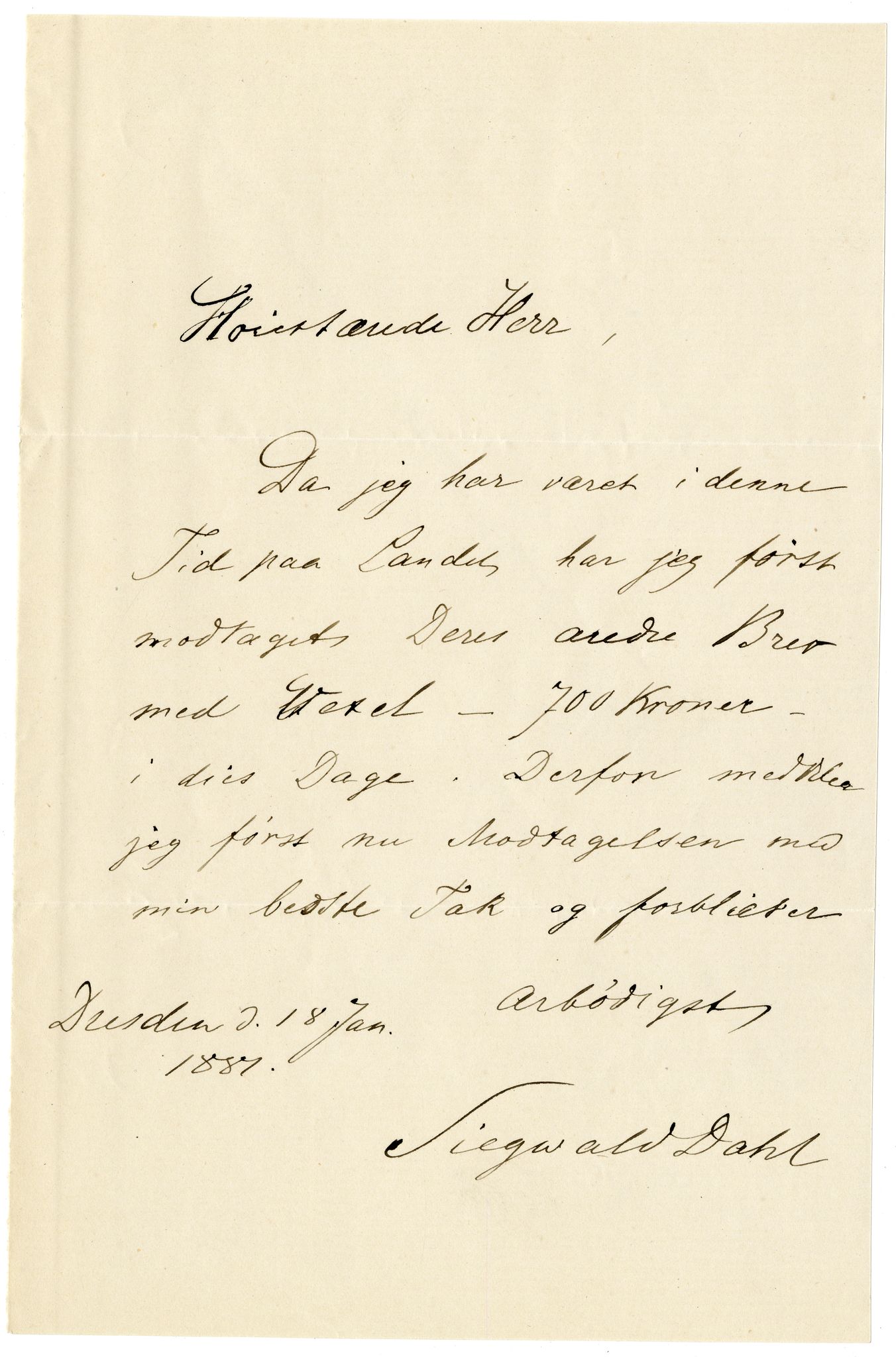 Diderik Maria Aalls brevsamling, NF/Ark-1023/F/L0002: D.M. Aalls brevsamling. B - C, 1799-1889, p. 457