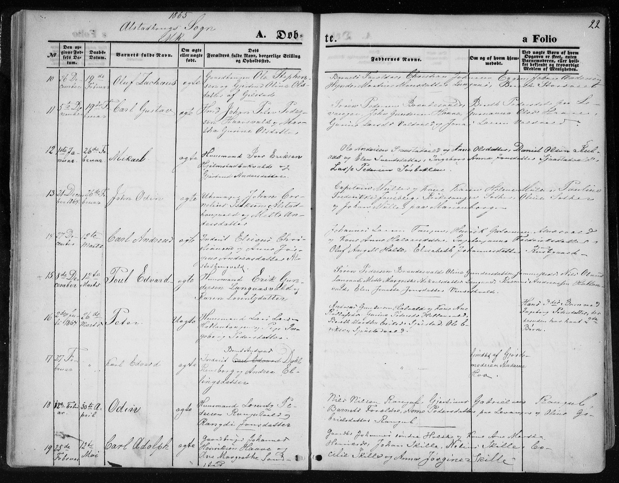 Ministerialprotokoller, klokkerbøker og fødselsregistre - Nord-Trøndelag, AV/SAT-A-1458/717/L0157: Parish register (official) no. 717A08 /1, 1863-1877, p. 22