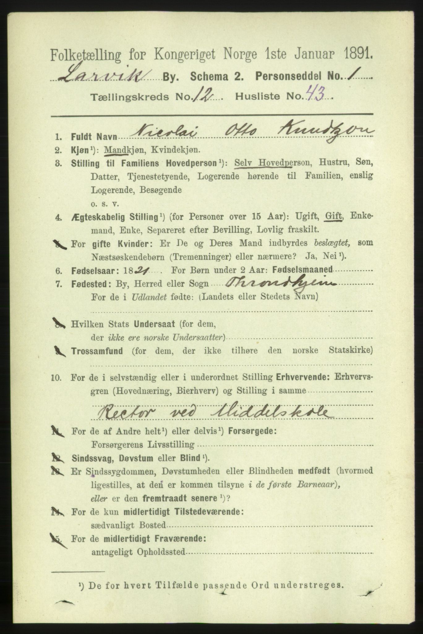RA, 1891 census for 0707 Larvik, 1891, p. 10468
