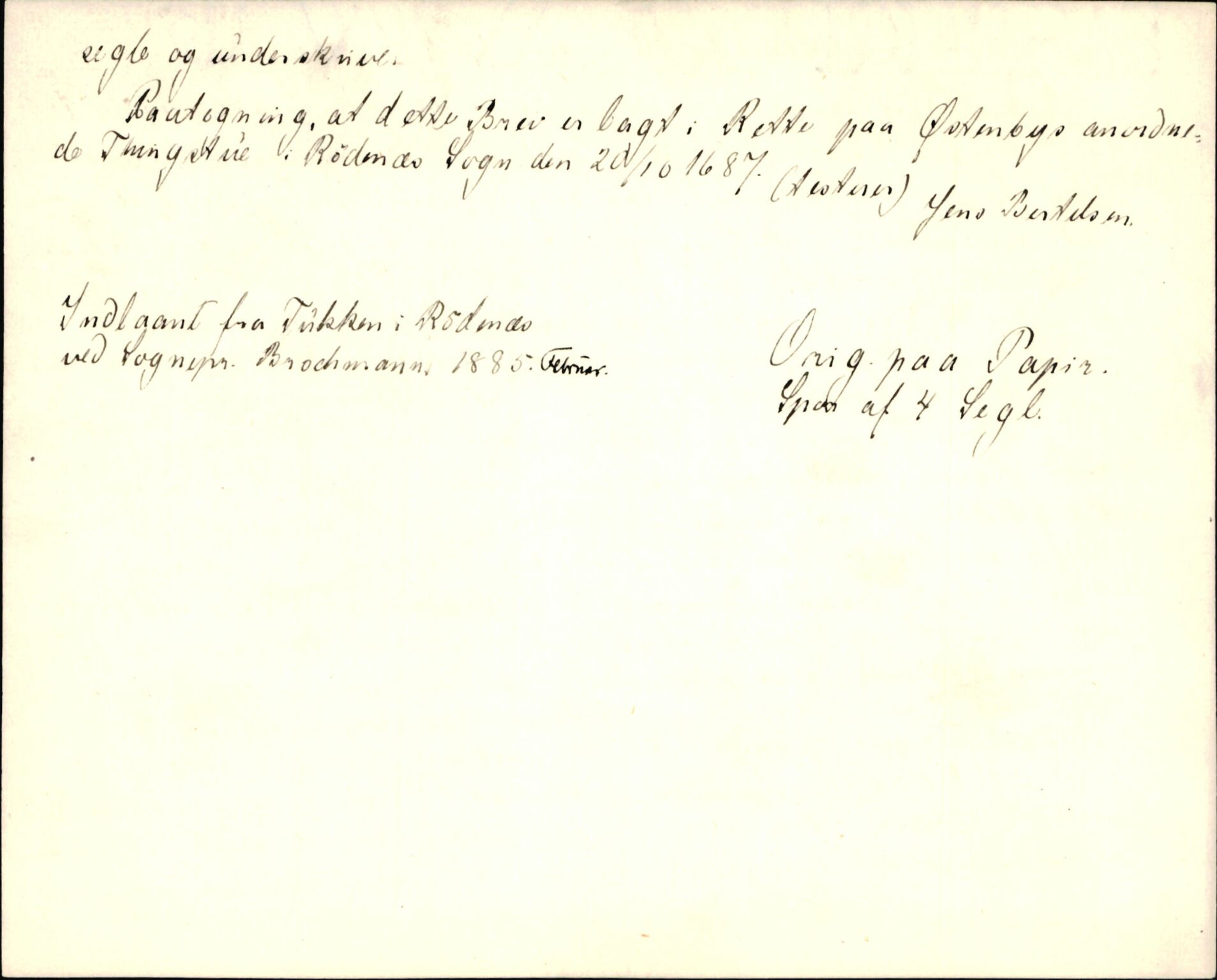 Riksarkivets diplomsamling, AV/RA-EA-5965/F35/F35d/L0003: Innlånte diplomer, seddelregister, 1621-1642, p. 438