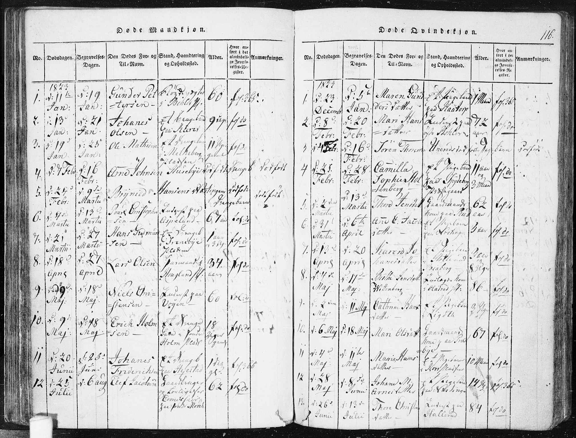 Spydeberg prestekontor Kirkebøker, AV/SAO-A-10924/F/Fa/L0004: Parish register (official) no. I 4, 1814-1841, p. 116