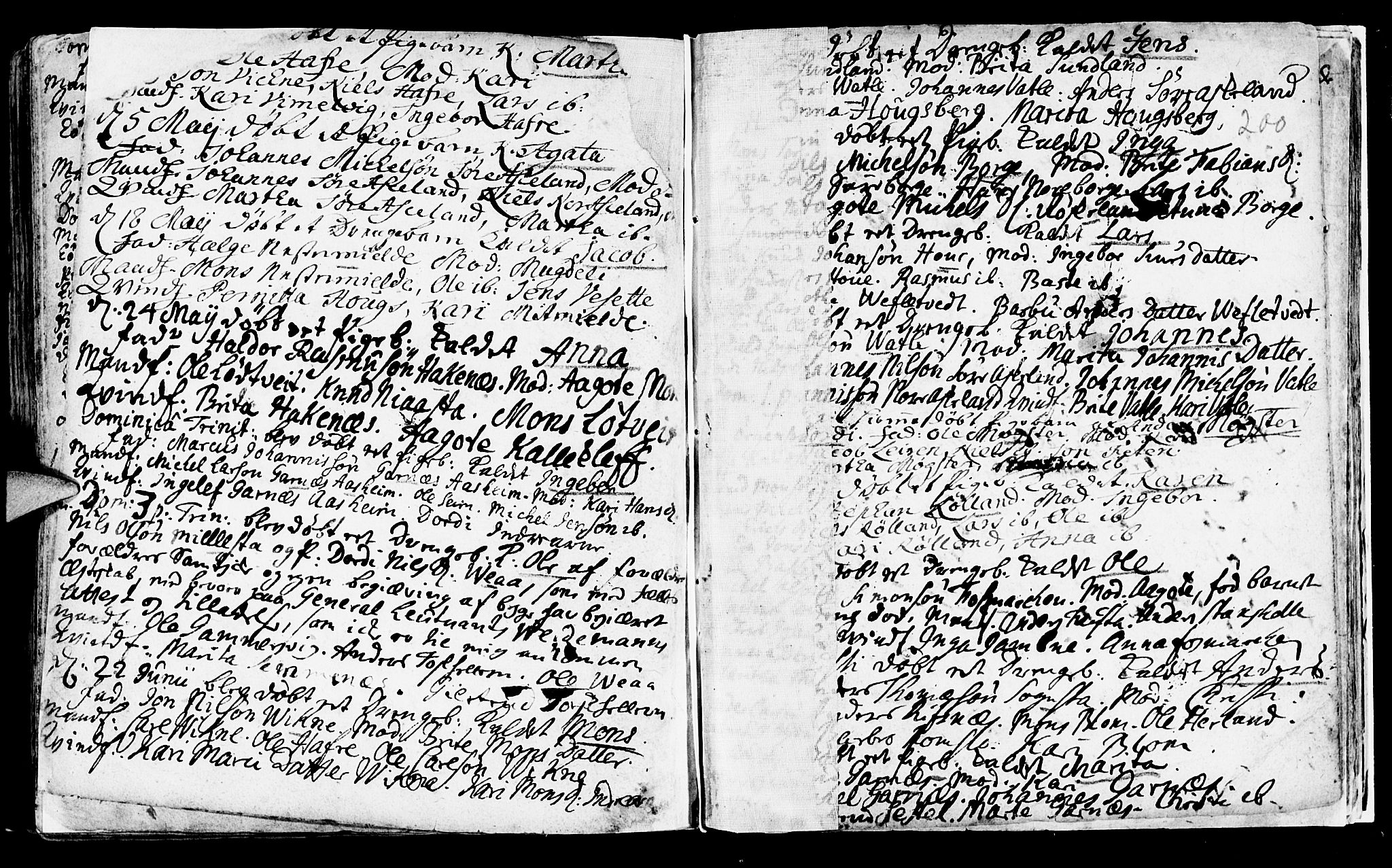 Haus sokneprestembete, SAB/A-75601/H/Haa: Parish register (official) no. A 5, 1733-1747, p. 200