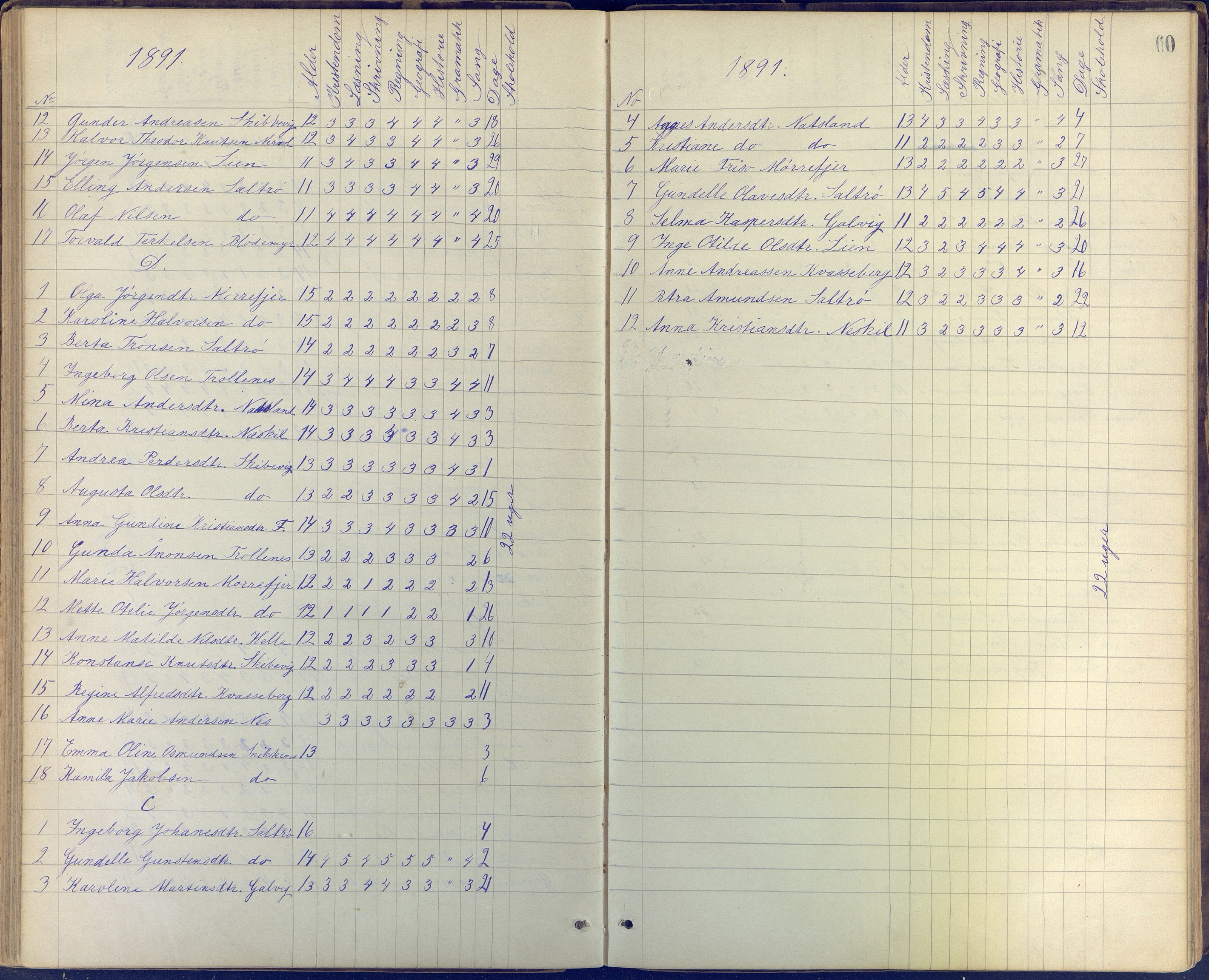 Stokken kommune, AAKS/KA0917-PK/04/04c/L0005: Skoleprotokoll frivillig skole Stokken, 1865-1903, p. 60