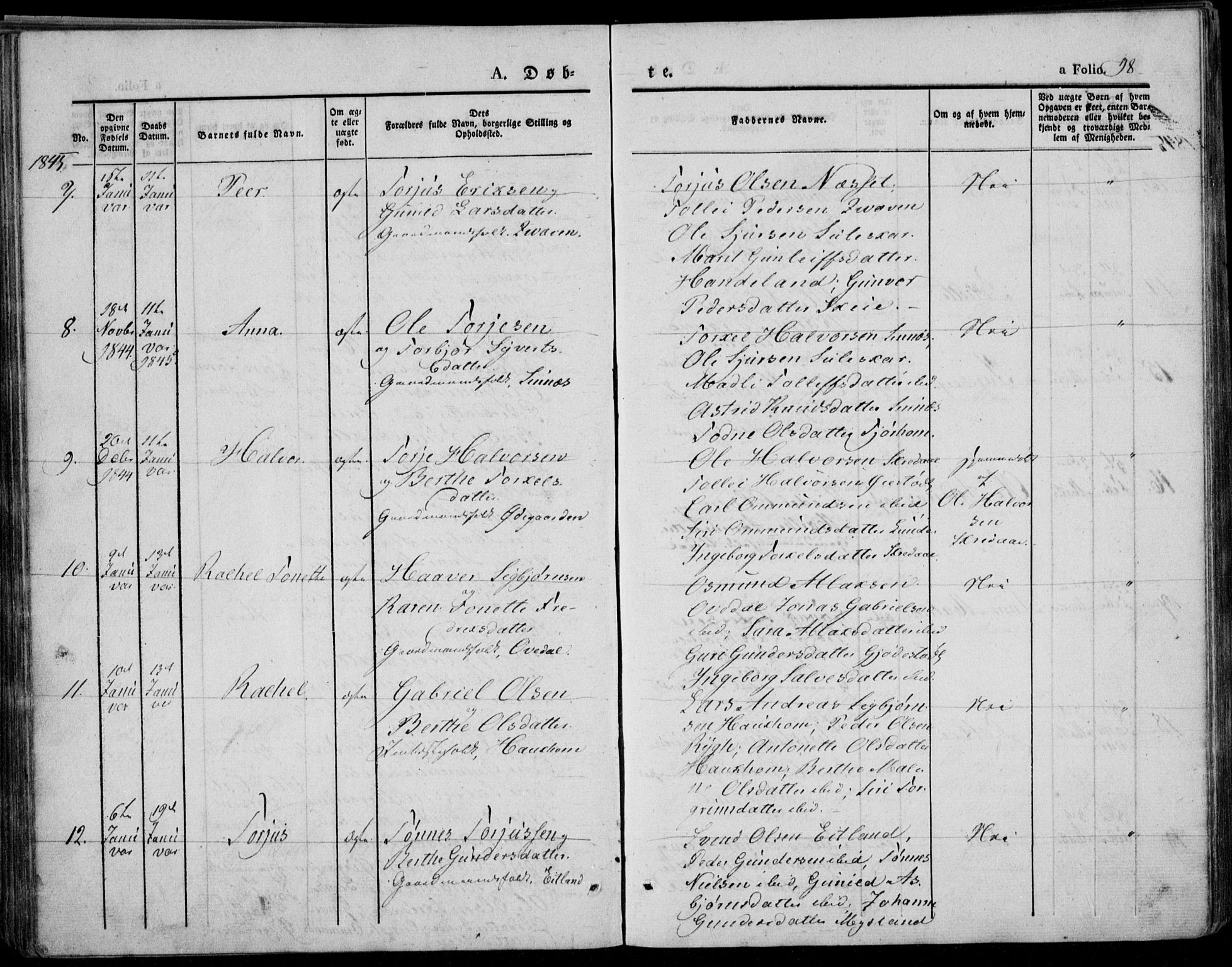 Bakke sokneprestkontor, AV/SAK-1111-0002/F/Fa/Faa/L0004: Parish register (official) no. A 4, 1834-1846, p. 98