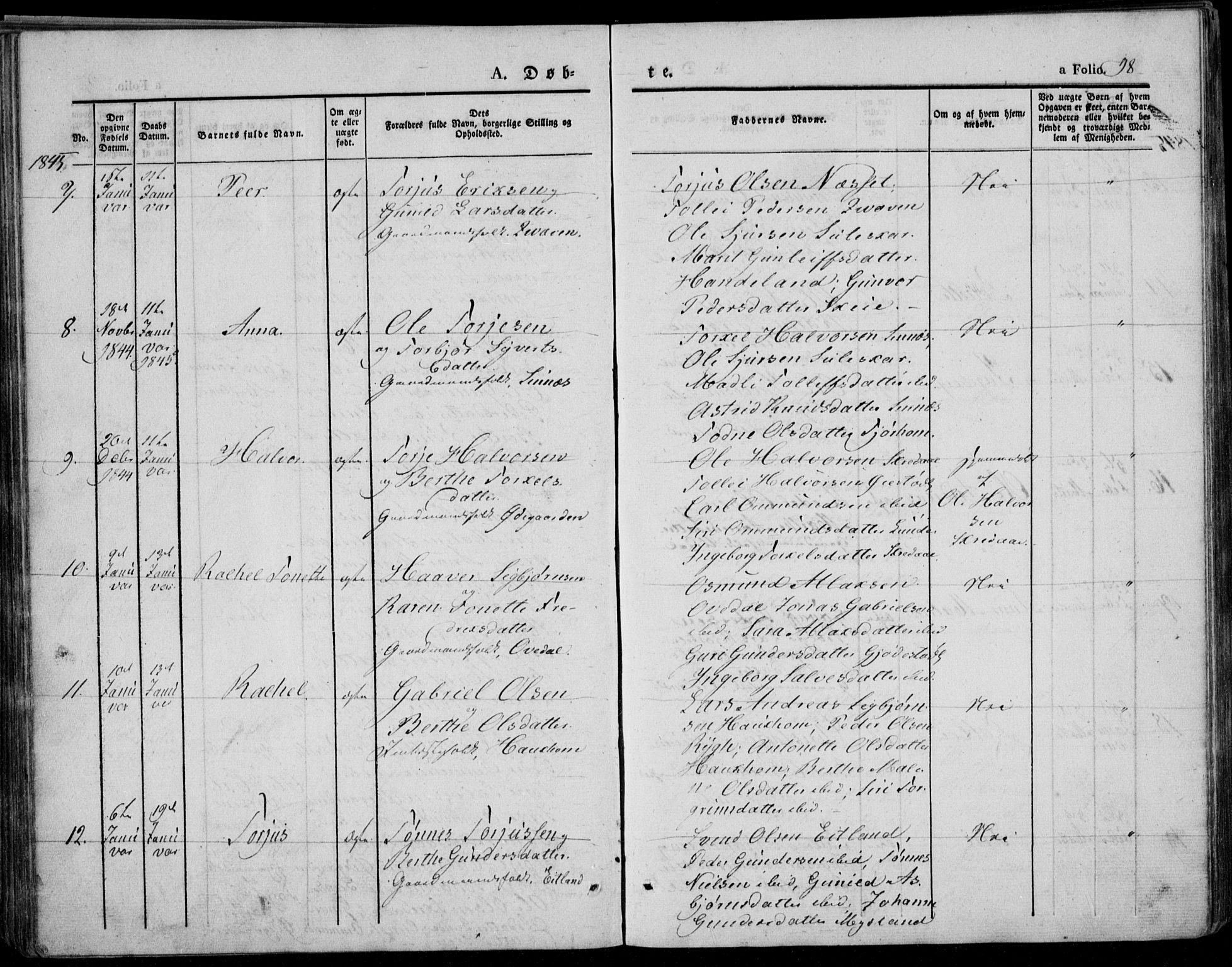 Bakke sokneprestkontor, AV/SAK-1111-0002/F/Fa/Faa/L0004: Parish register (official) no. A 4, 1834-1846, p. 98