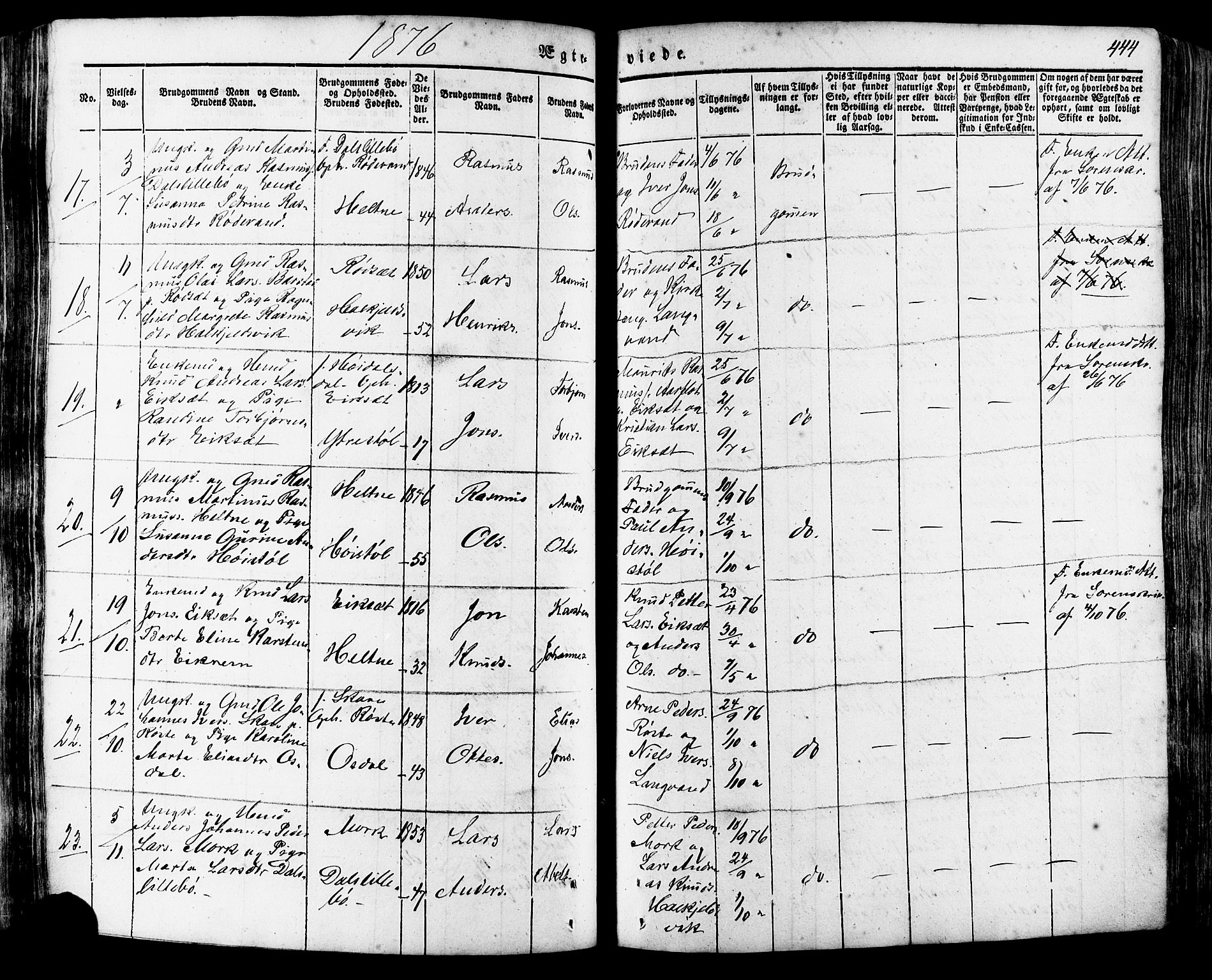 Ministerialprotokoller, klokkerbøker og fødselsregistre - Møre og Romsdal, AV/SAT-A-1454/511/L0140: Parish register (official) no. 511A07, 1851-1878, p. 444