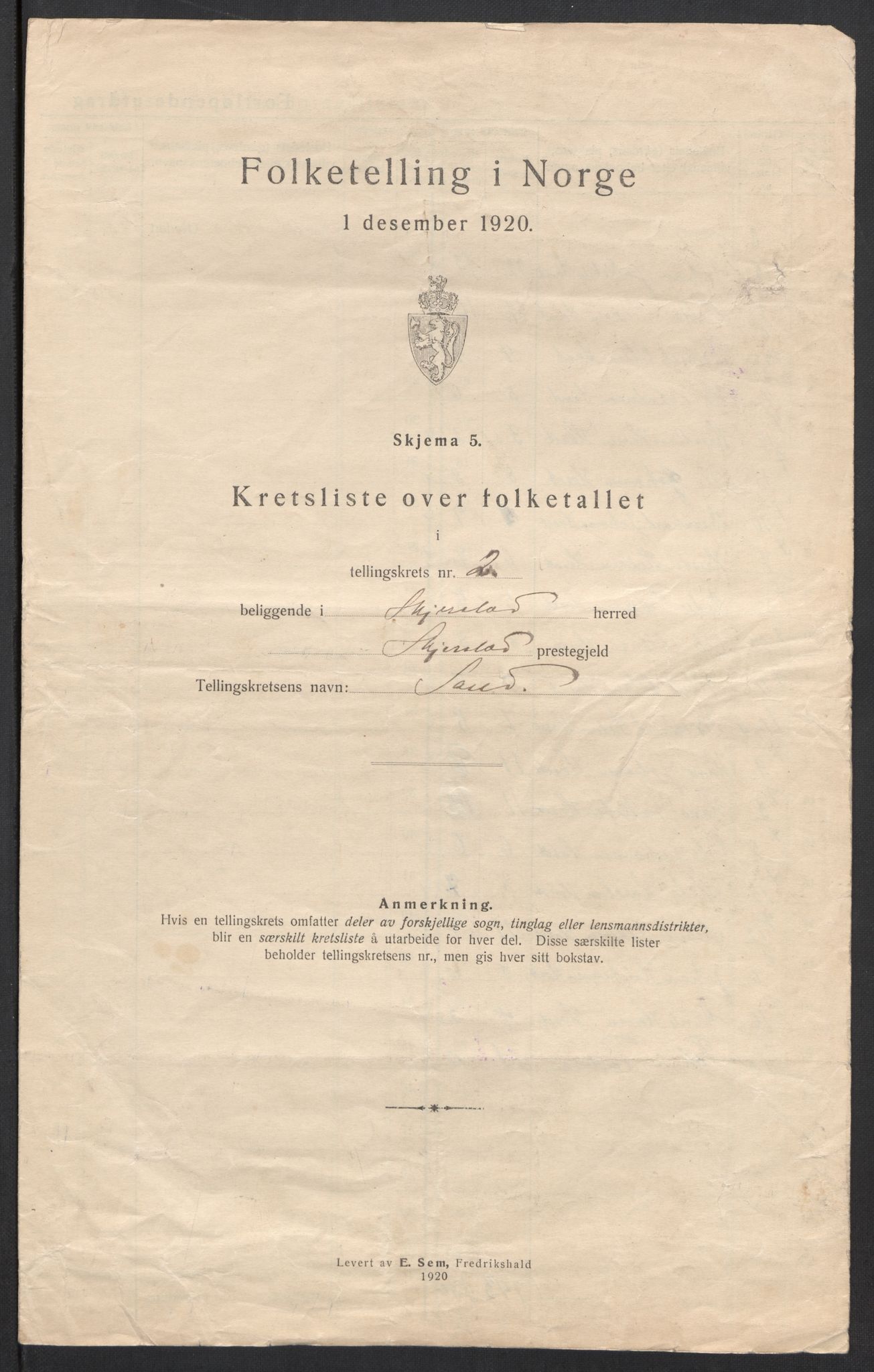 SAT, 1920 census for Skjerstad, 1920, p. 10