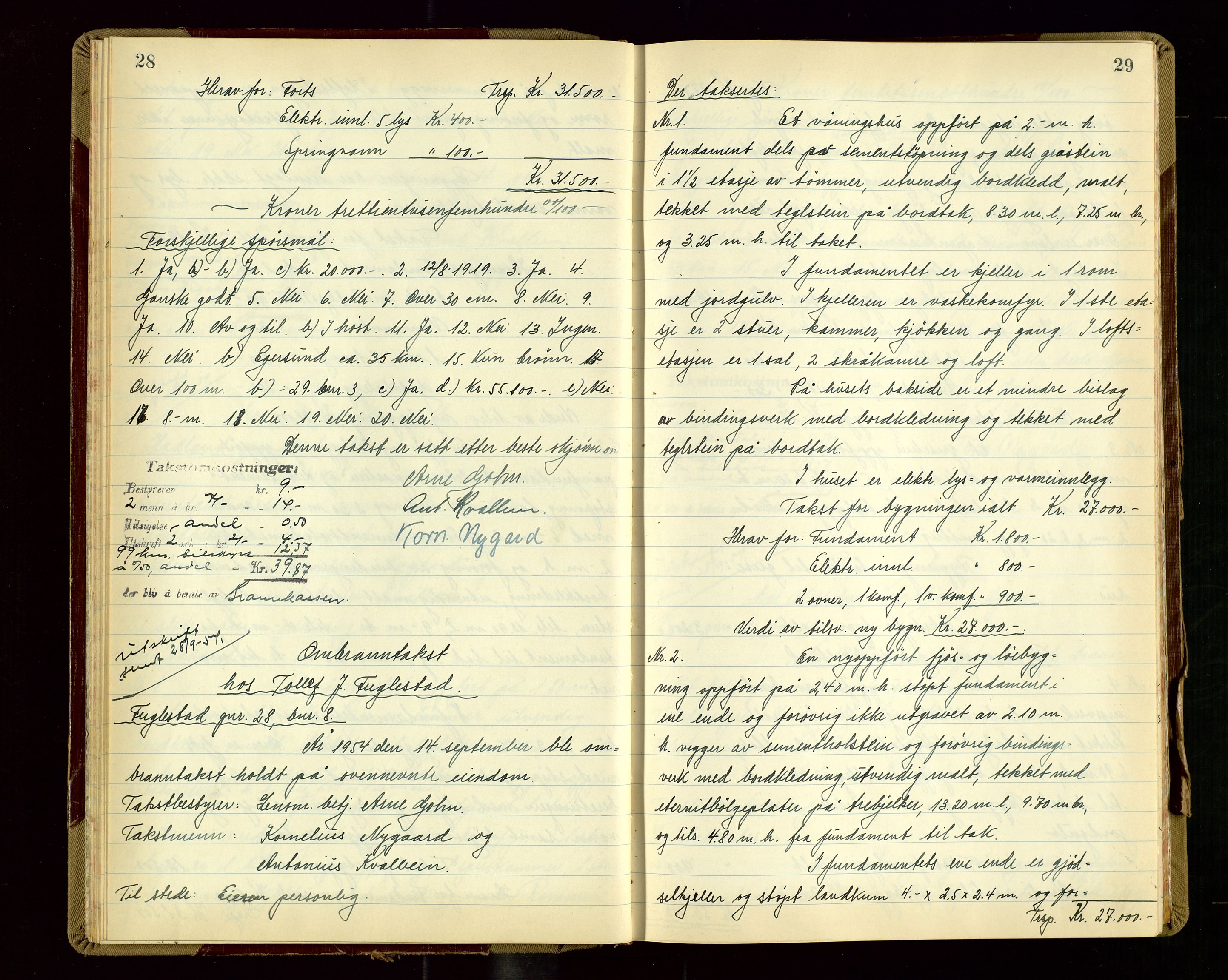 Eigersund lensmannskontor, AV/SAST-A-100171/Goa/L0013: "Branntakstprotokoll", 1954-1955, p. 28-29