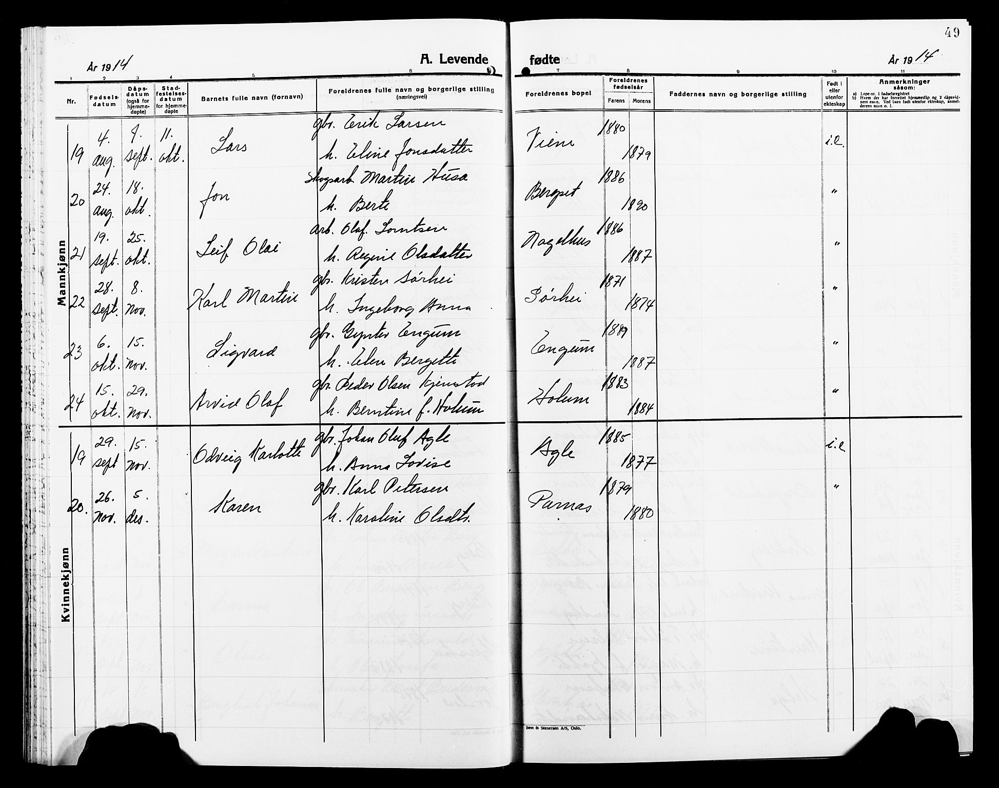 Ministerialprotokoller, klokkerbøker og fødselsregistre - Nord-Trøndelag, SAT/A-1458/749/L0488: Parish register (official) no. 749D04, 1903-1915, p. 49