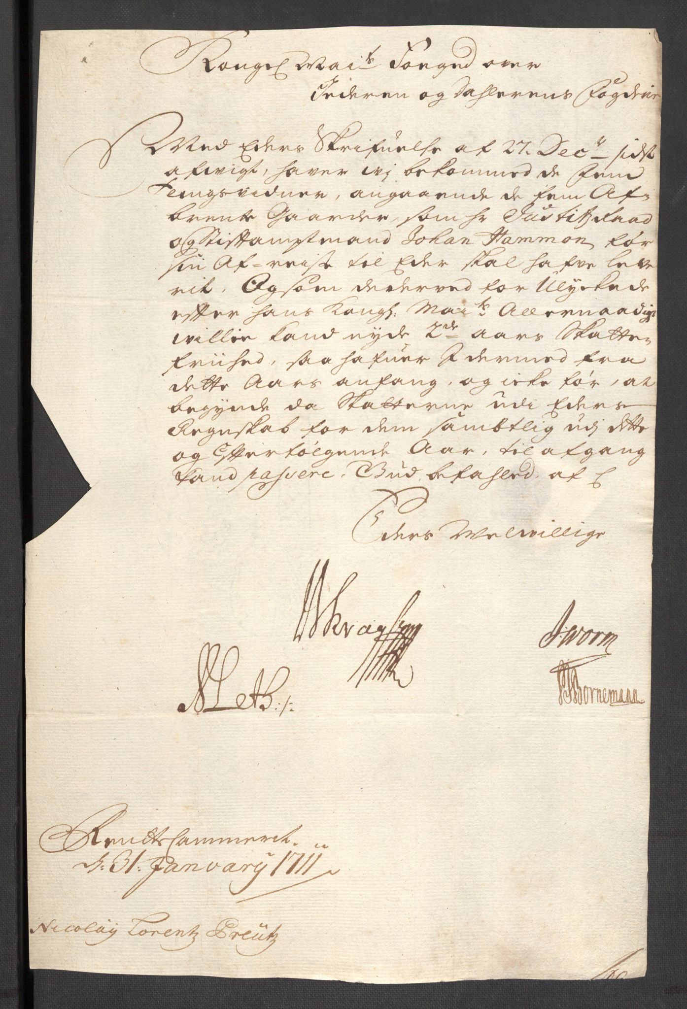 Rentekammeret inntil 1814, Reviderte regnskaper, Fogderegnskap, AV/RA-EA-4092/R46/L2735: Fogderegnskap Jæren og Dalane, 1711, p. 204