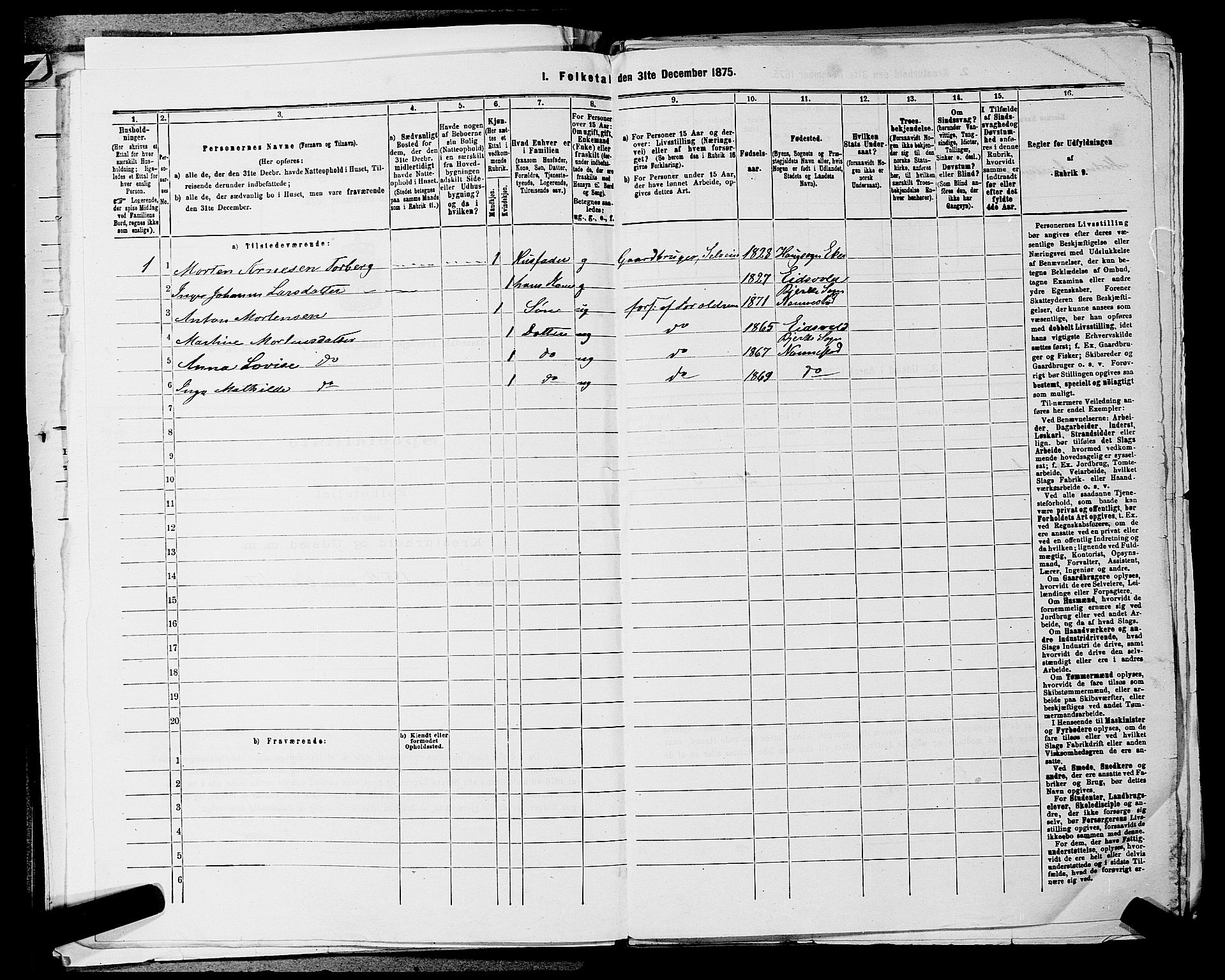 RA, 1875 census for 0238P Nannestad, 1875, p. 1002