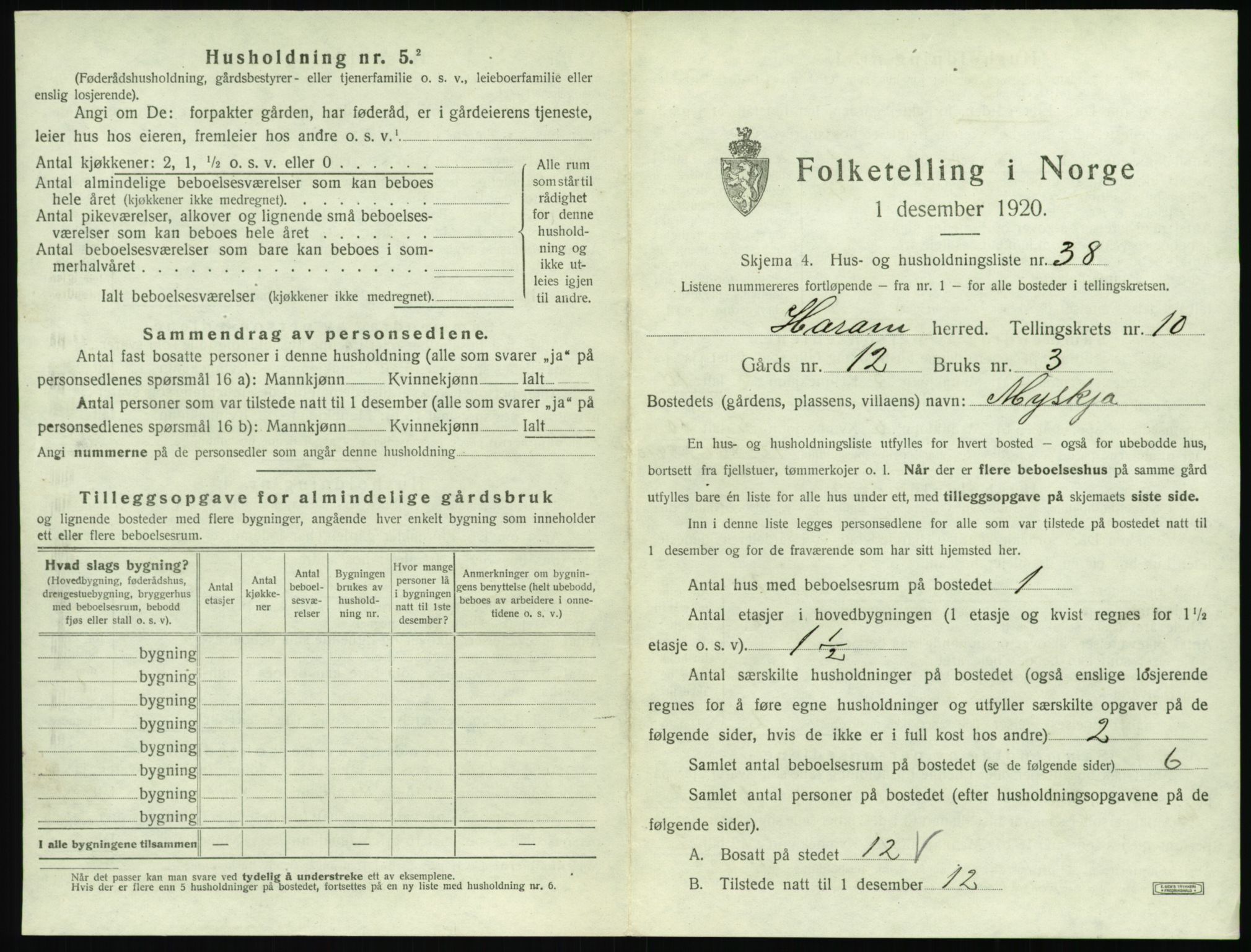 SAT, 1920 census for Haram, 1920, p. 747