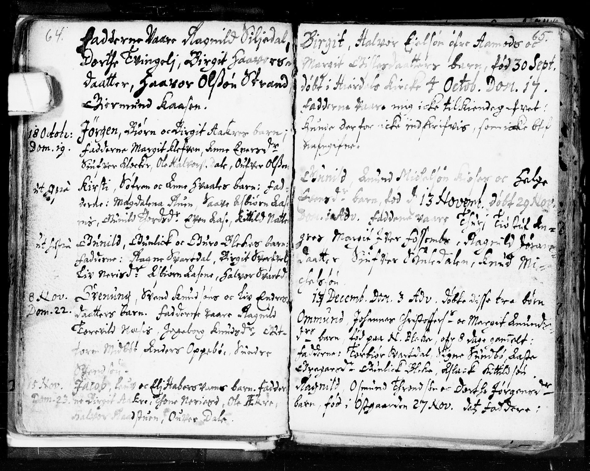 Seljord kirkebøker, SAKO/A-20/F/Fa/L0002: Parish register (official) no. I 2, 1689-1713, p. 64-65