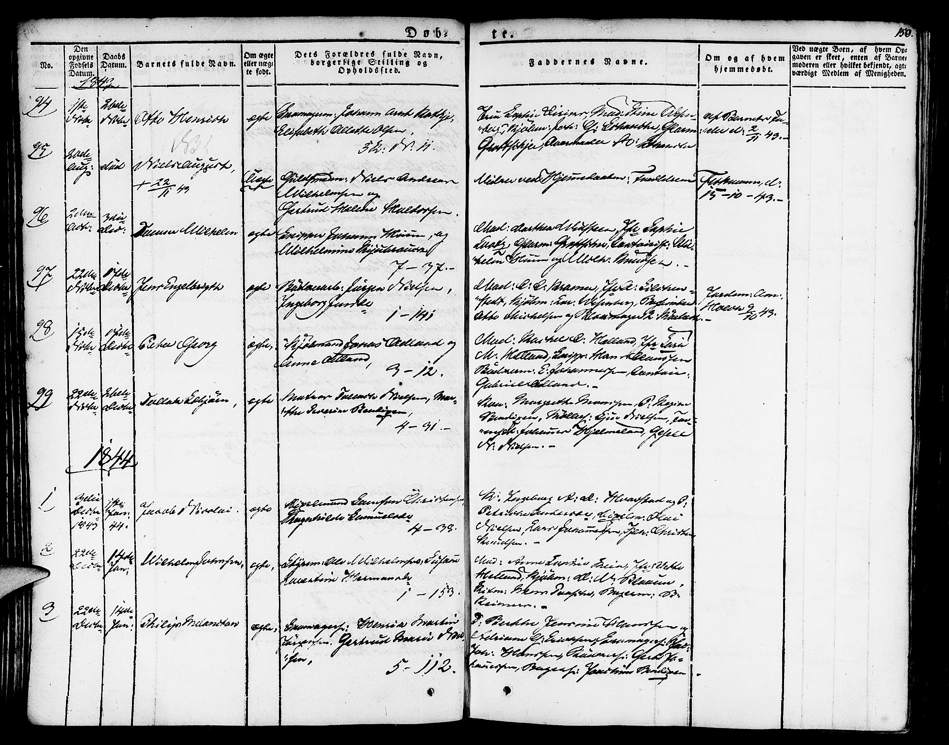 Nykirken Sokneprestembete, SAB/A-77101/H/Haa/L0012: Parish register (official) no. A 12, 1821-1844, p. 150