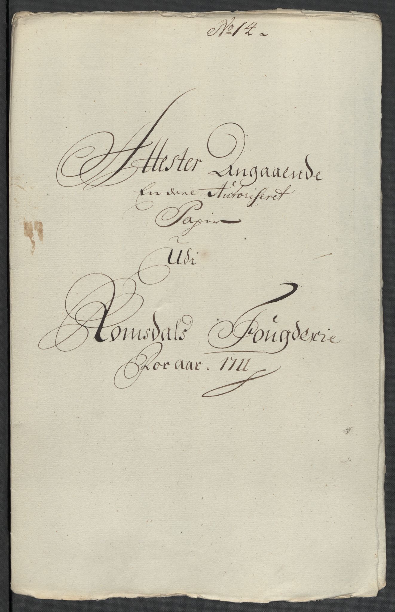 Rentekammeret inntil 1814, Reviderte regnskaper, Fogderegnskap, AV/RA-EA-4092/R55/L3660: Fogderegnskap Romsdal, 1711, p. 322