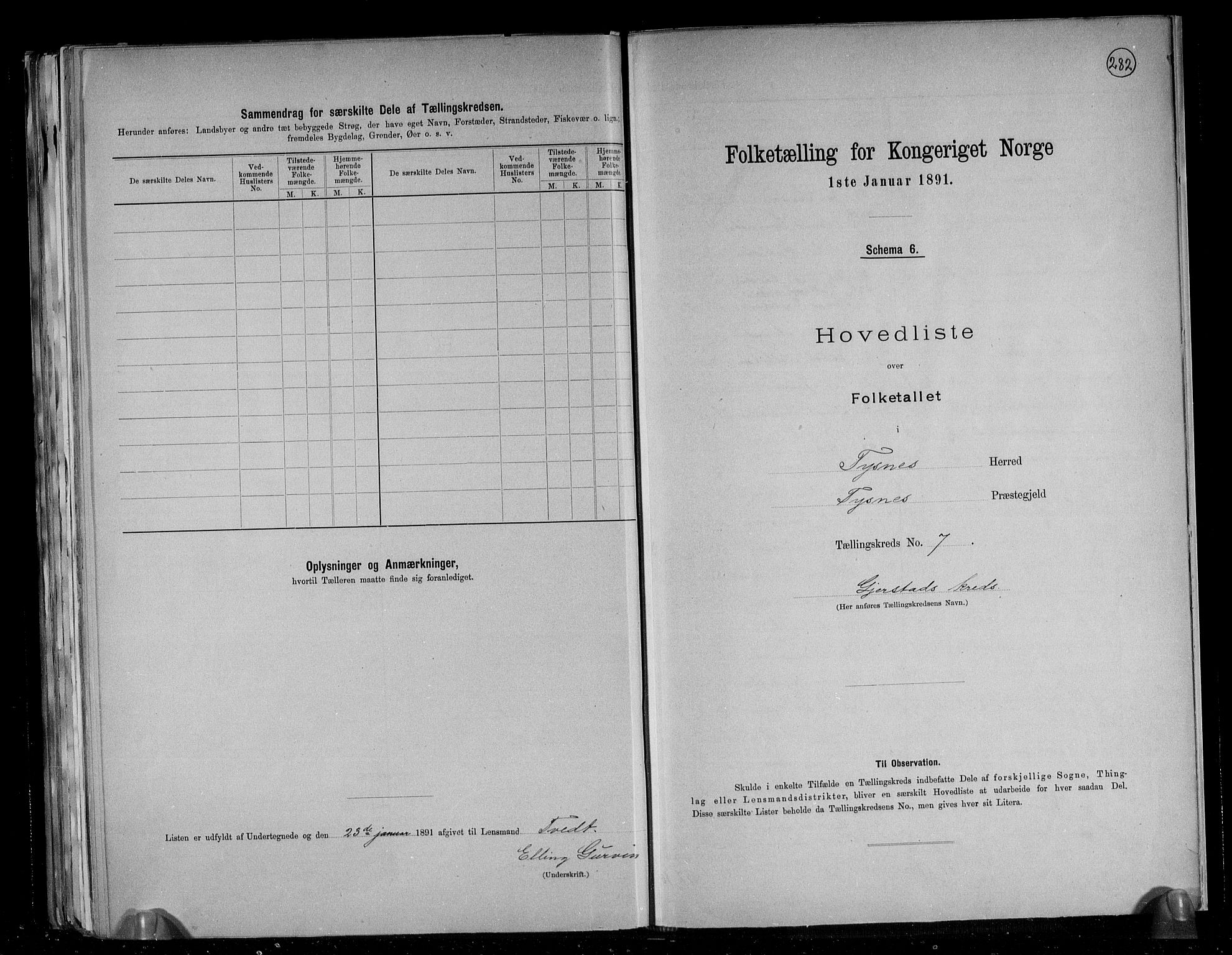 RA, 1891 census for 1223 Tysnes, 1891, p. 20