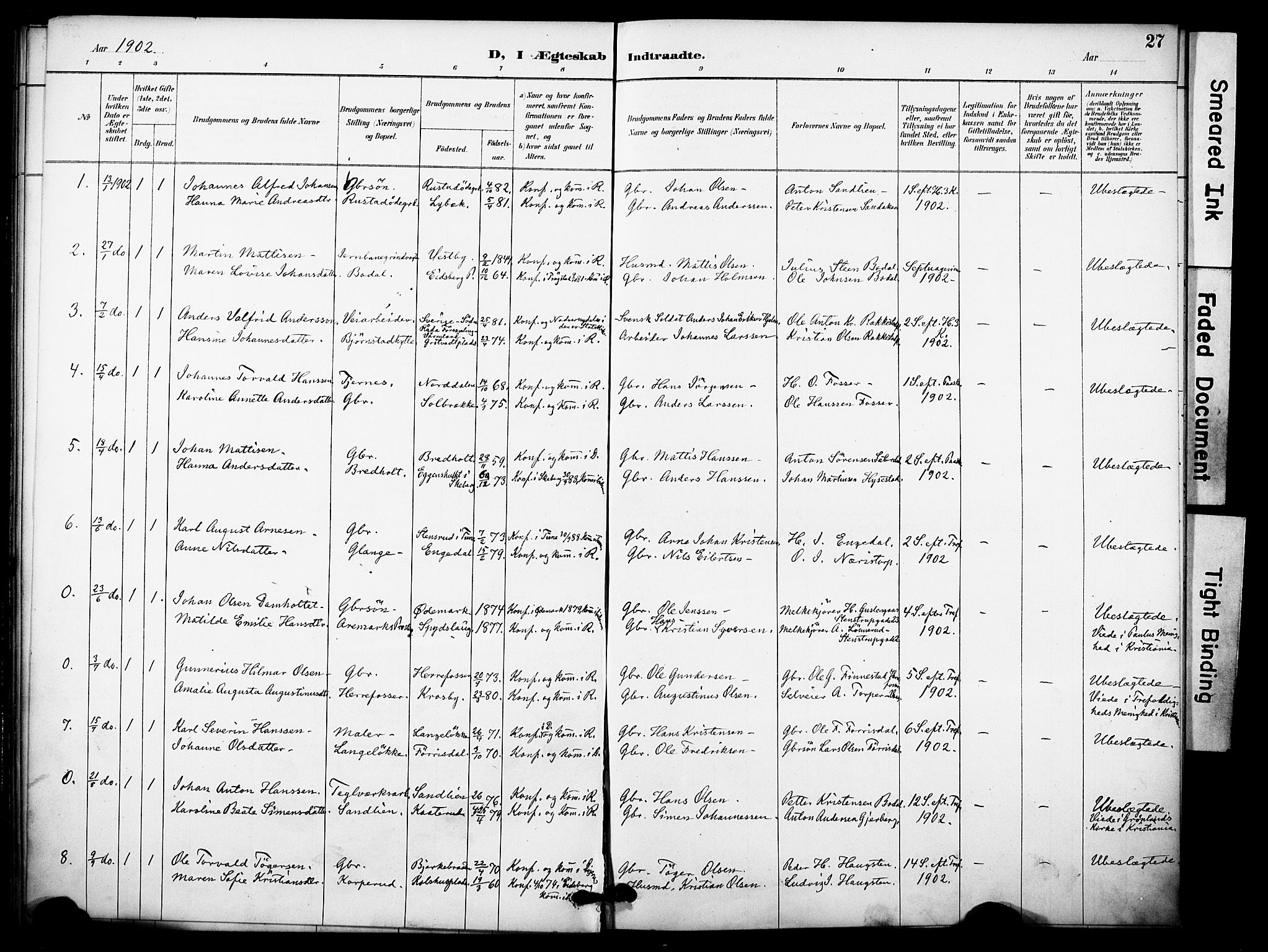 Rakkestad prestekontor Kirkebøker, AV/SAO-A-2008/F/Fa/L0014: Parish register (official) no. I 14, 1887-1908, p. 27