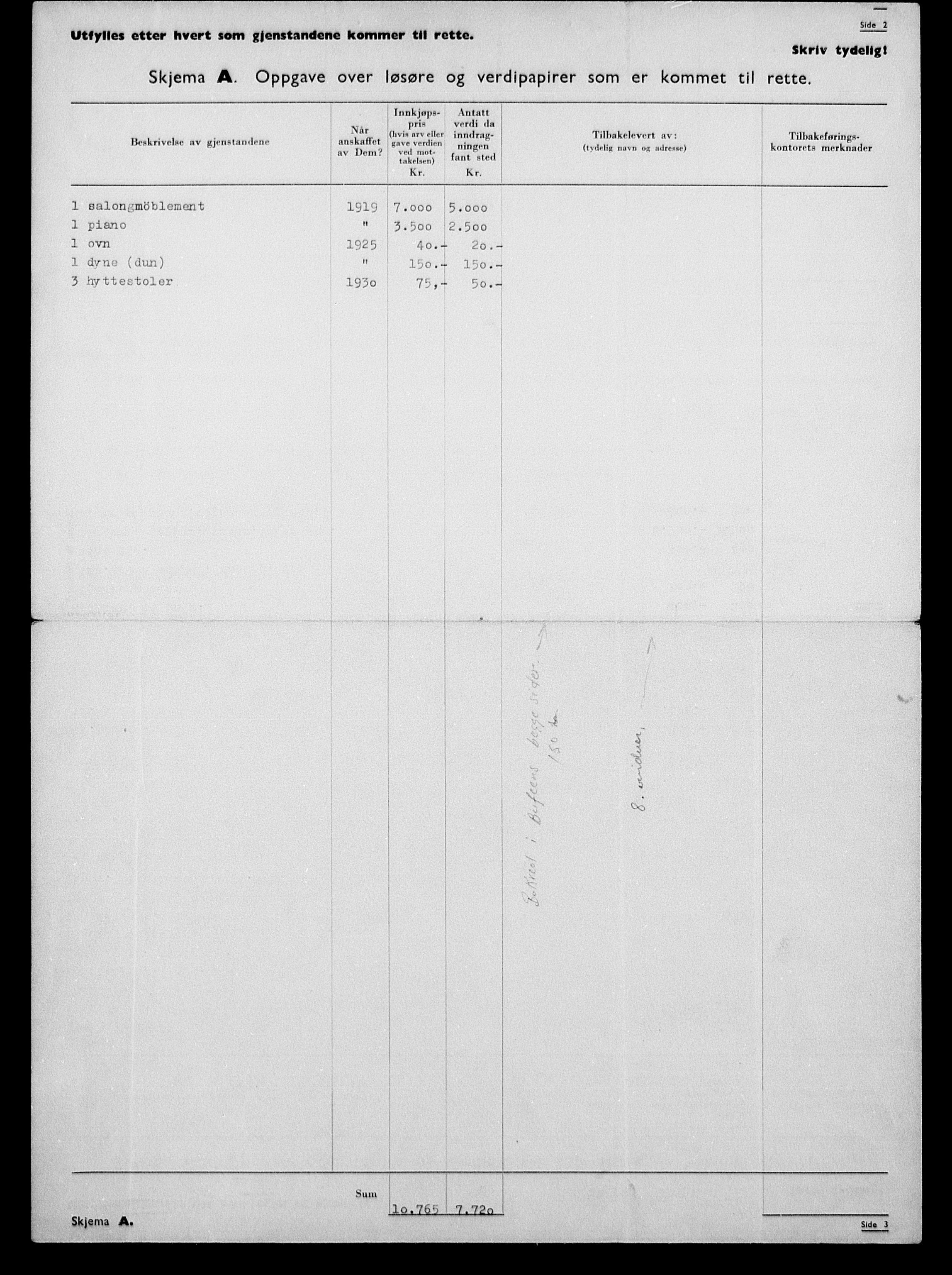 Justisdepartementet, Tilbakeføringskontoret for inndratte formuer, AV/RA-S-1564/H/Hc/Hca/L0896: --, 1945-1947, p. 267