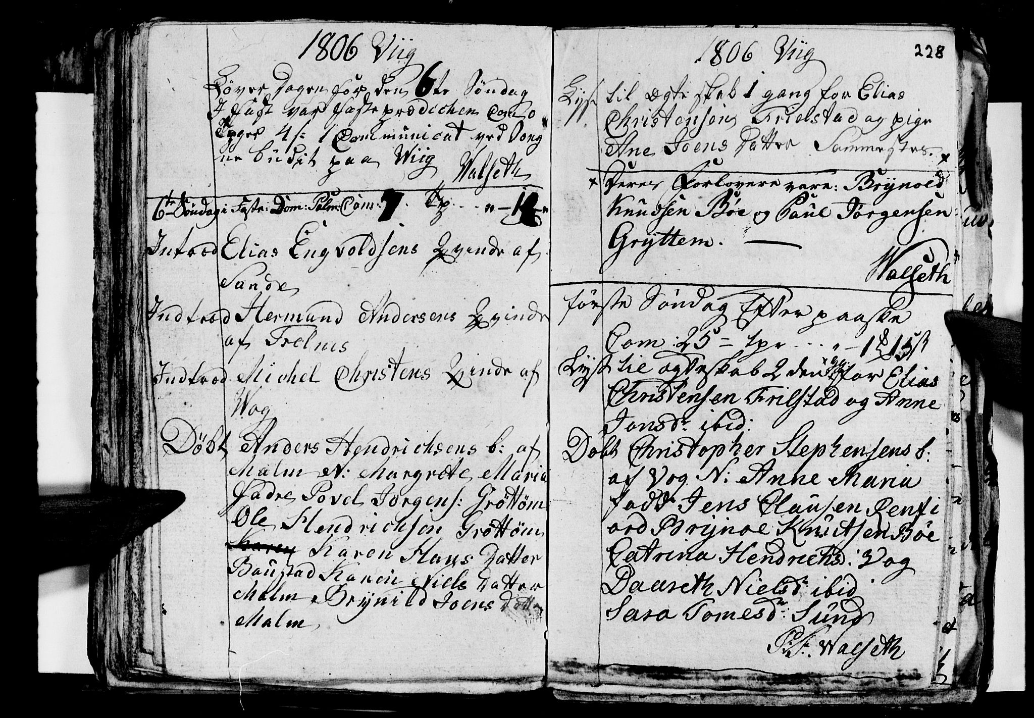 Ministerialprotokoller, klokkerbøker og fødselsregistre - Nordland, AV/SAT-A-1459/812/L0184: Parish register (copy) no. 812C02, 1793-1809, p. 228