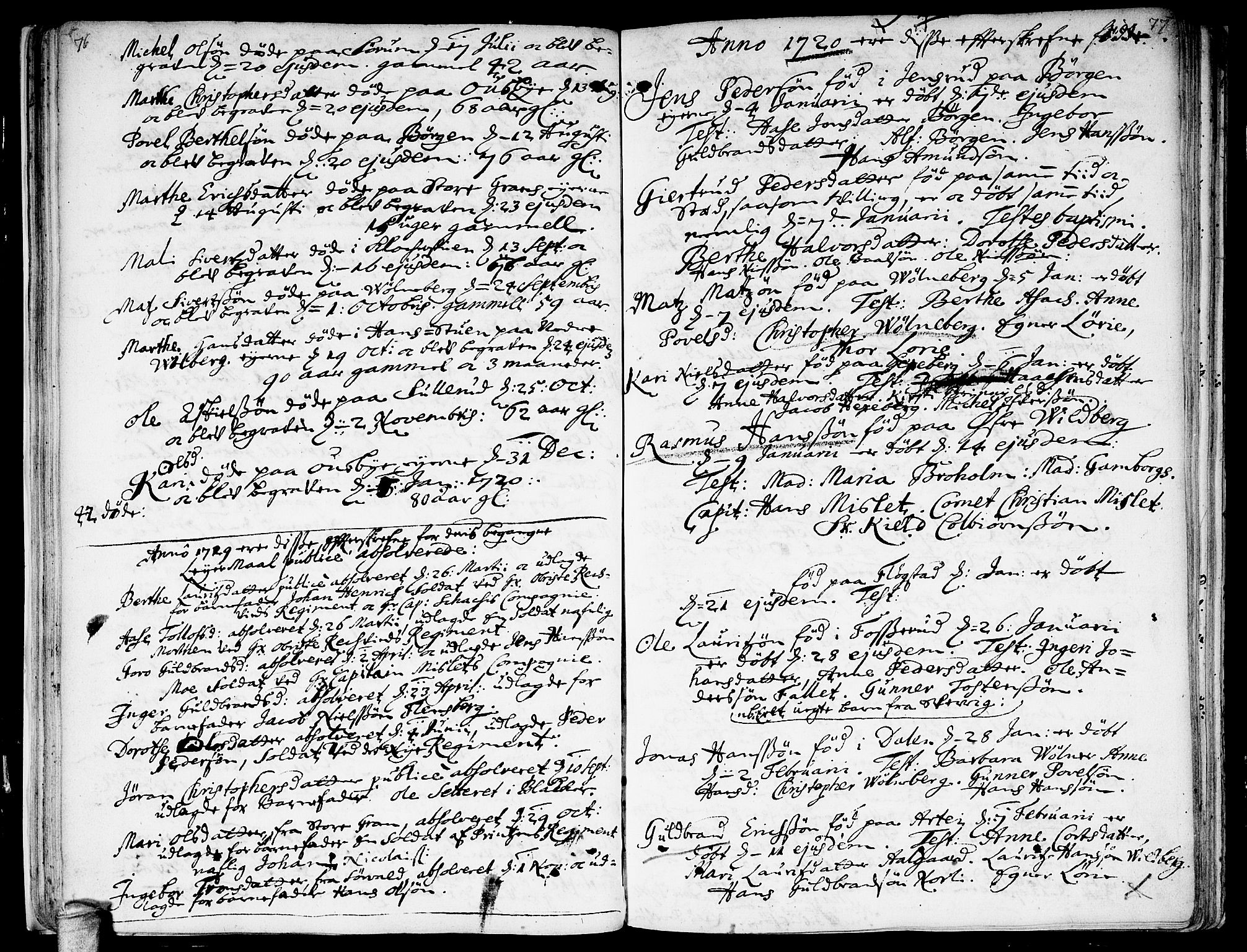 Sørum prestekontor Kirkebøker, SAO/A-10303/F/Fa/L0001: Parish register (official) no. I 1, 1710-1730, p. 76-77