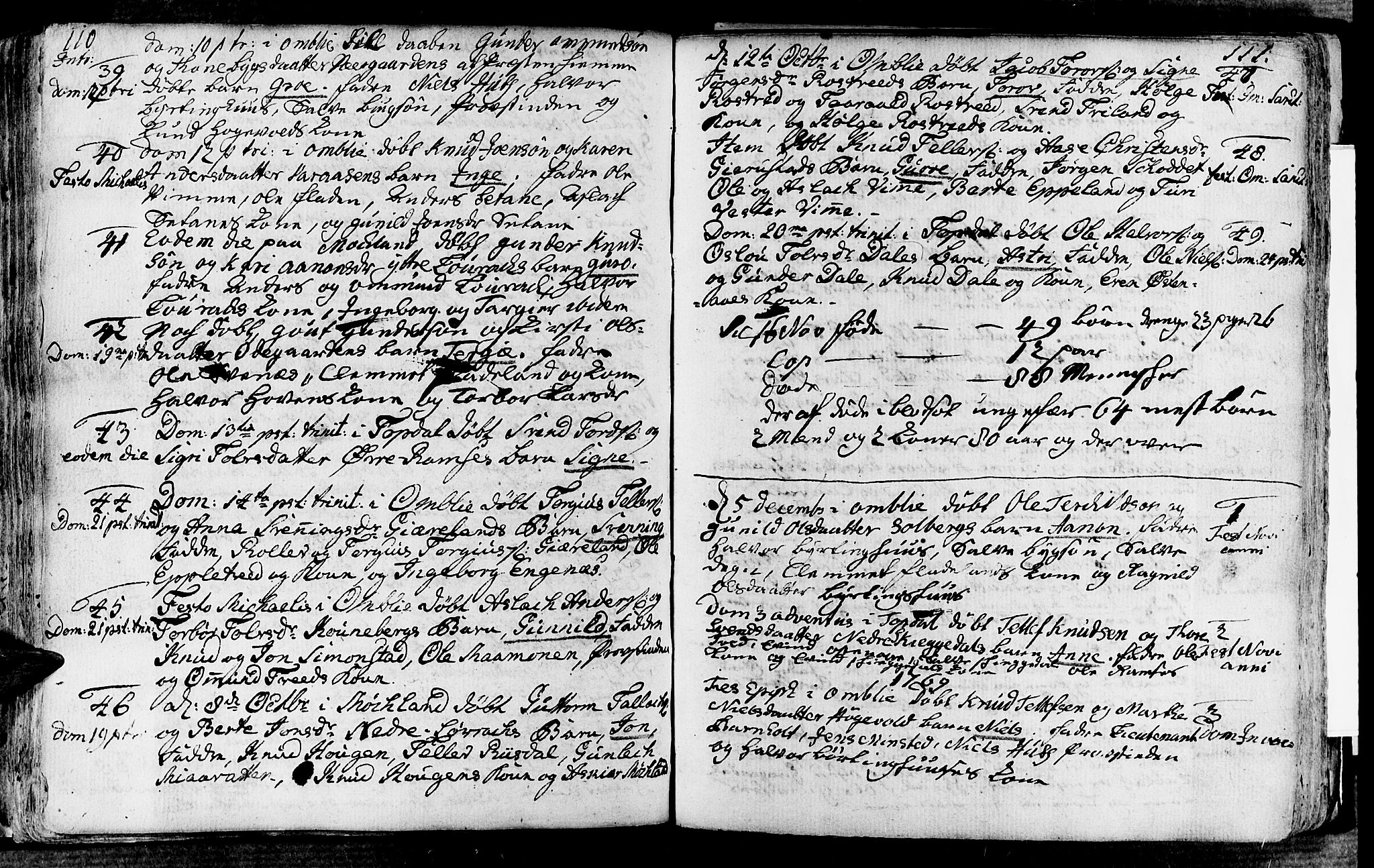 Åmli sokneprestkontor, AV/SAK-1111-0050/F/Fa/Fac/L0003: Parish register (official) no. A 3, 1756-1775, p. 110-111