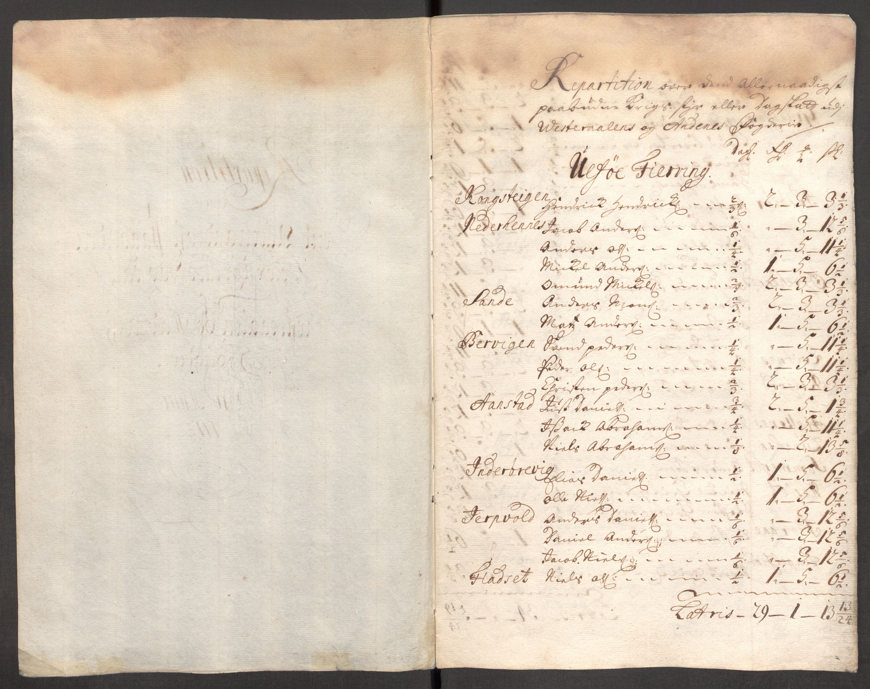 Rentekammeret inntil 1814, Reviderte regnskaper, Fogderegnskap, AV/RA-EA-4092/R67/L4679: Fogderegnskap Vesterålen, Andenes og Lofoten, 1711-1713, p. 169