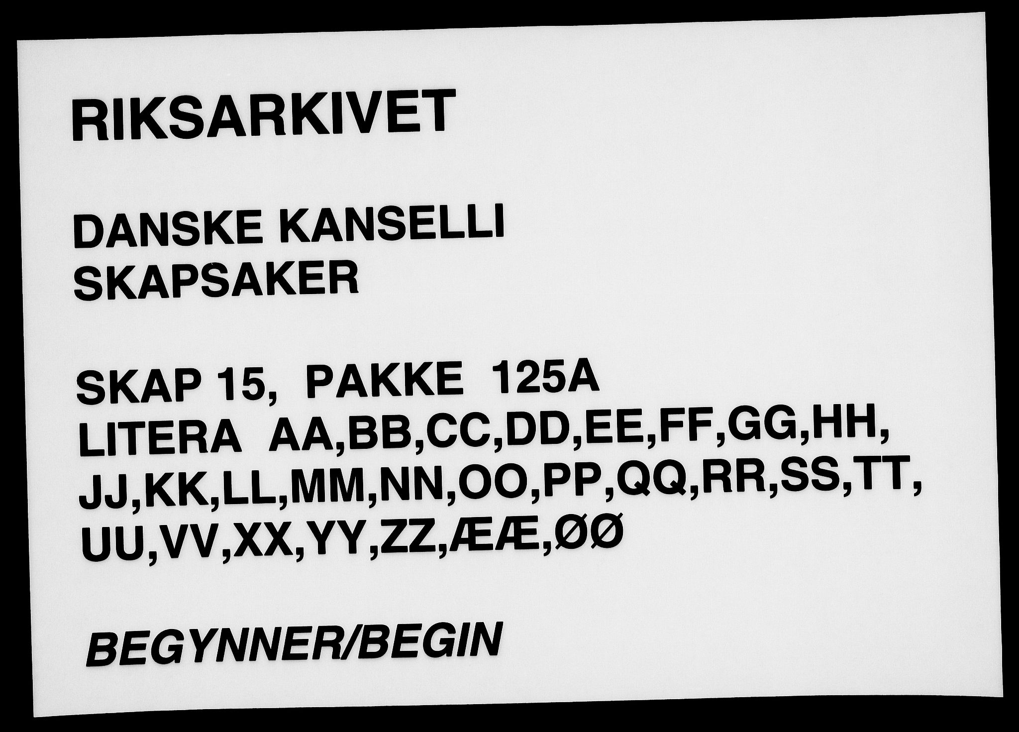 Danske Kanselli, Skapsaker, RA/EA-4061/F/L0078: Skap 15, pakke 125A, 1591-1706, p. 114