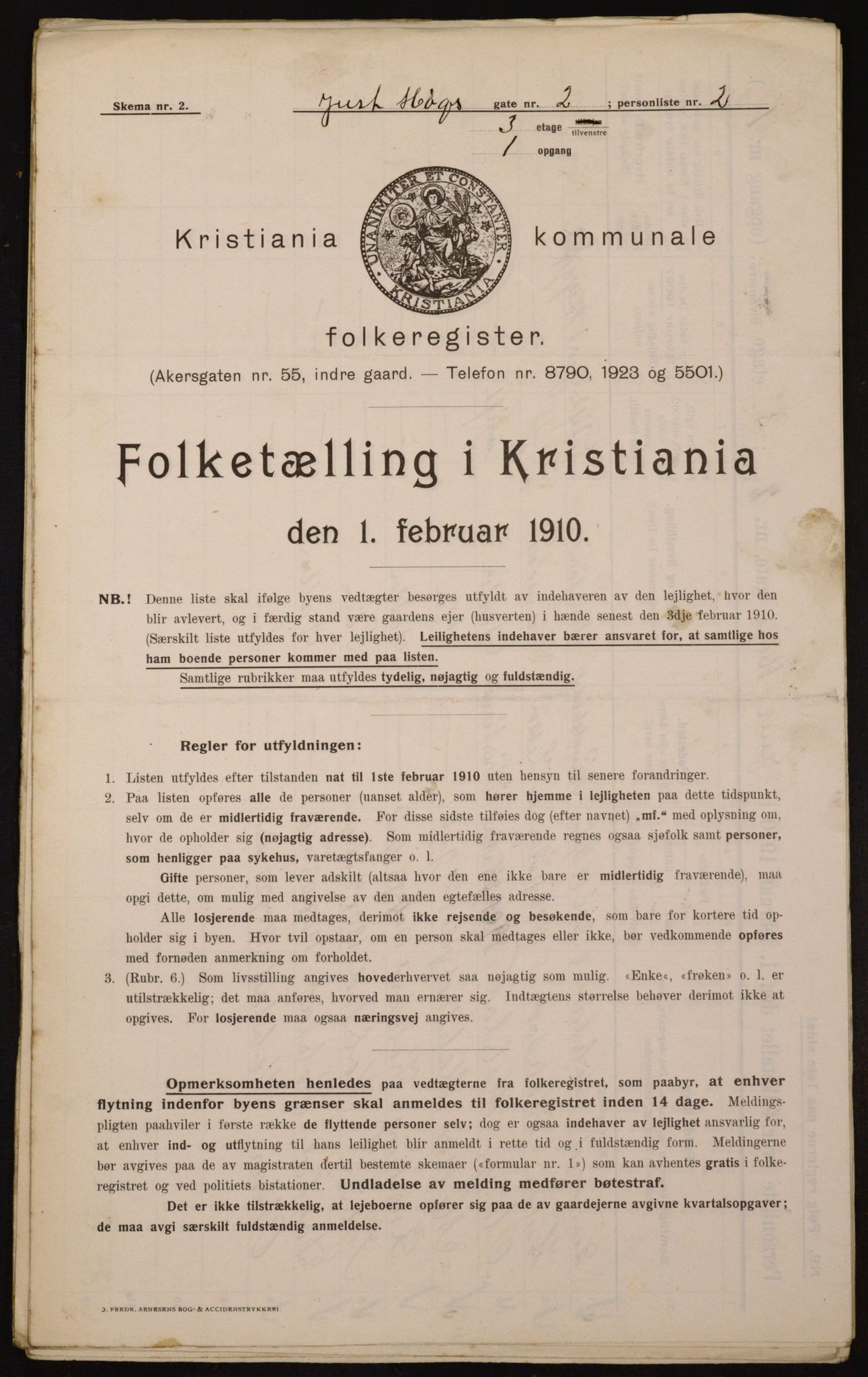 OBA, Municipal Census 1910 for Kristiania, 1910, p. 46252