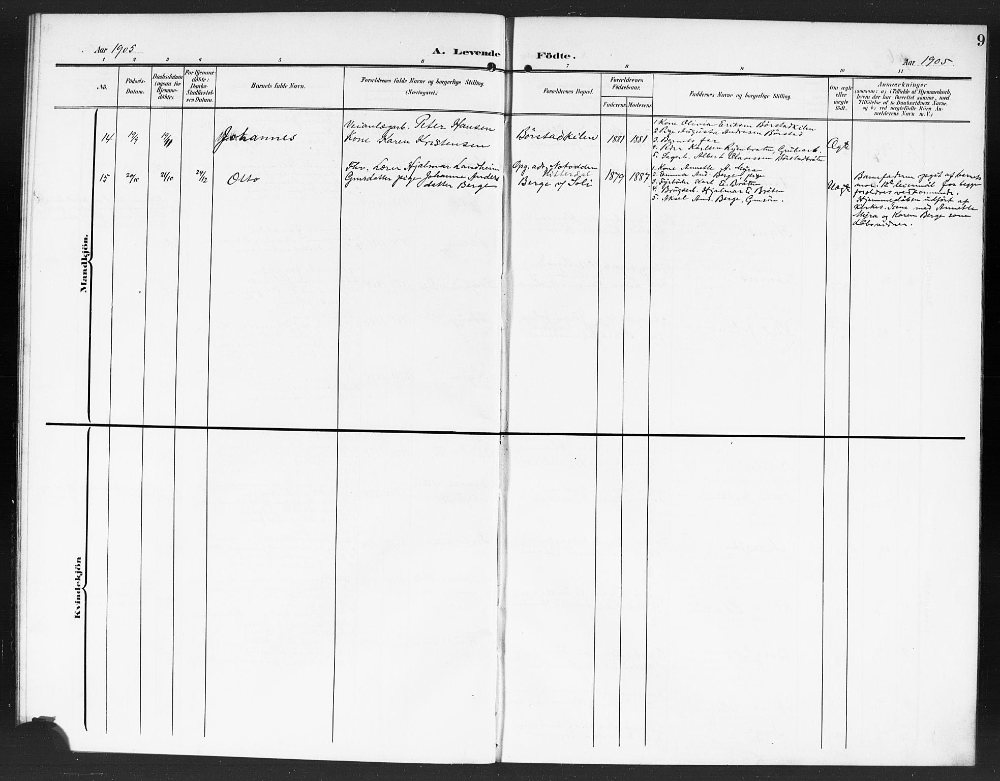 Tune prestekontor Kirkebøker, AV/SAO-A-2007/G/Gb/L0001: Parish register (copy) no. II 1, 1904-1917, p. 9