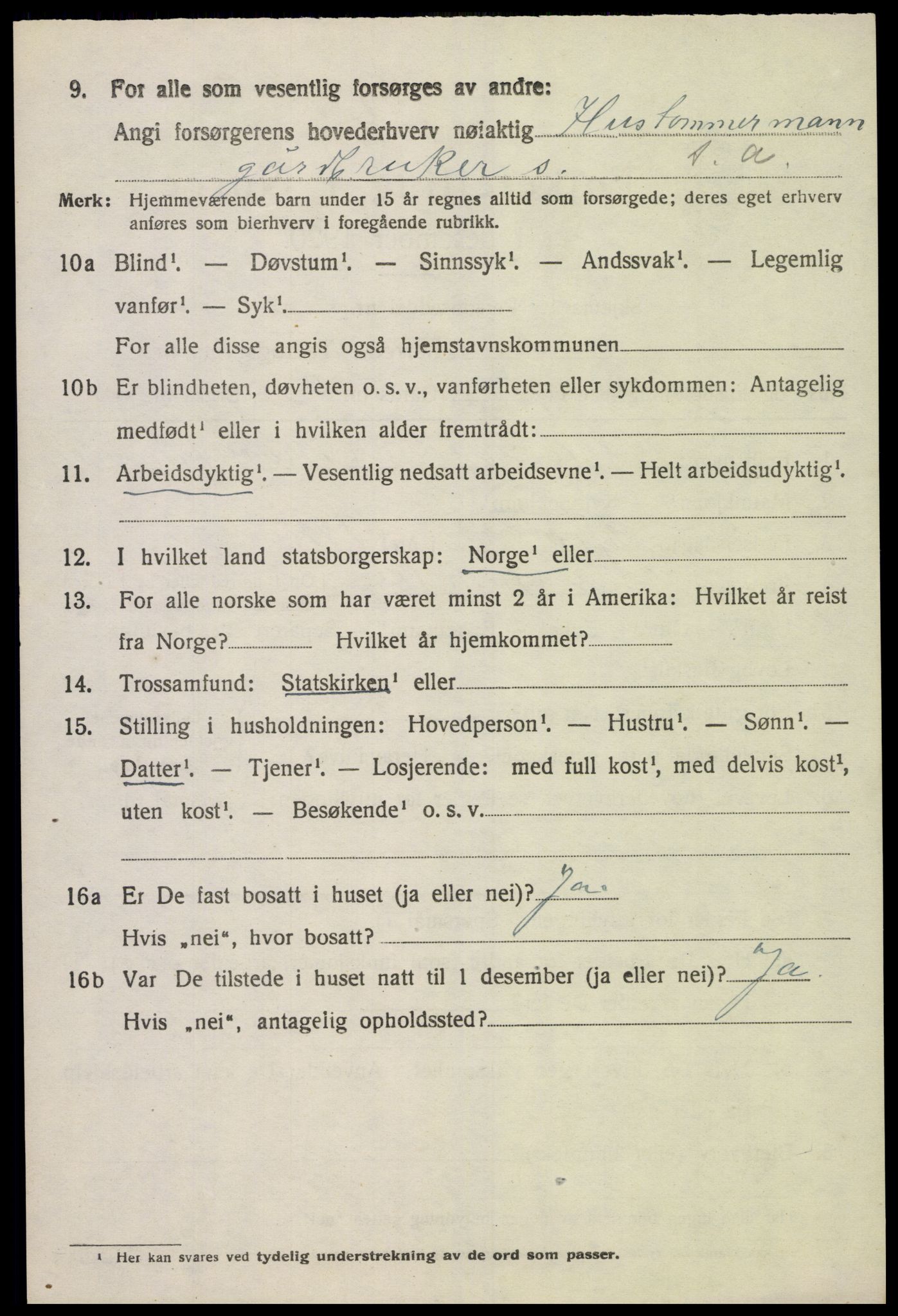 SAK, 1920 census for Sør-Audnedal, 1920, p. 3266